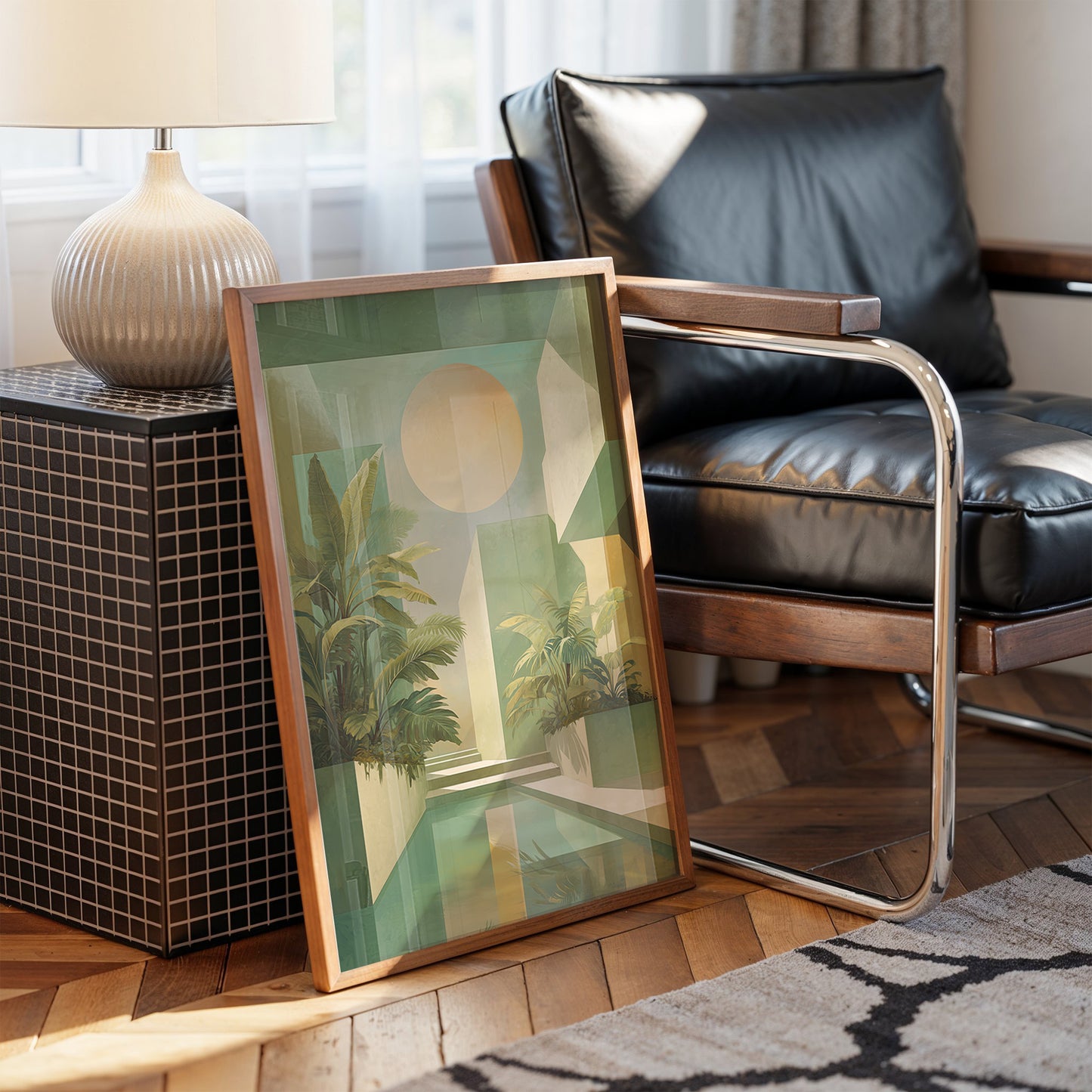 Palms Dance In Geometric Sunlight