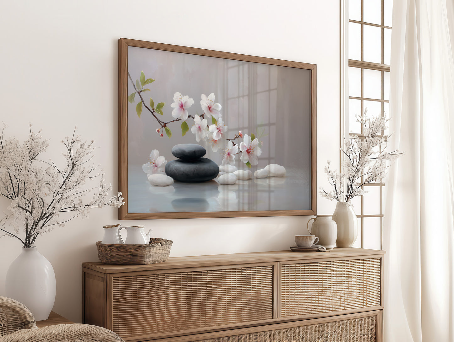 Cherry Blossoms Dance With Stones