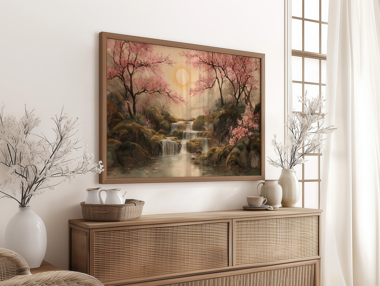 Cherry Blossoms Guard Ancient Waters