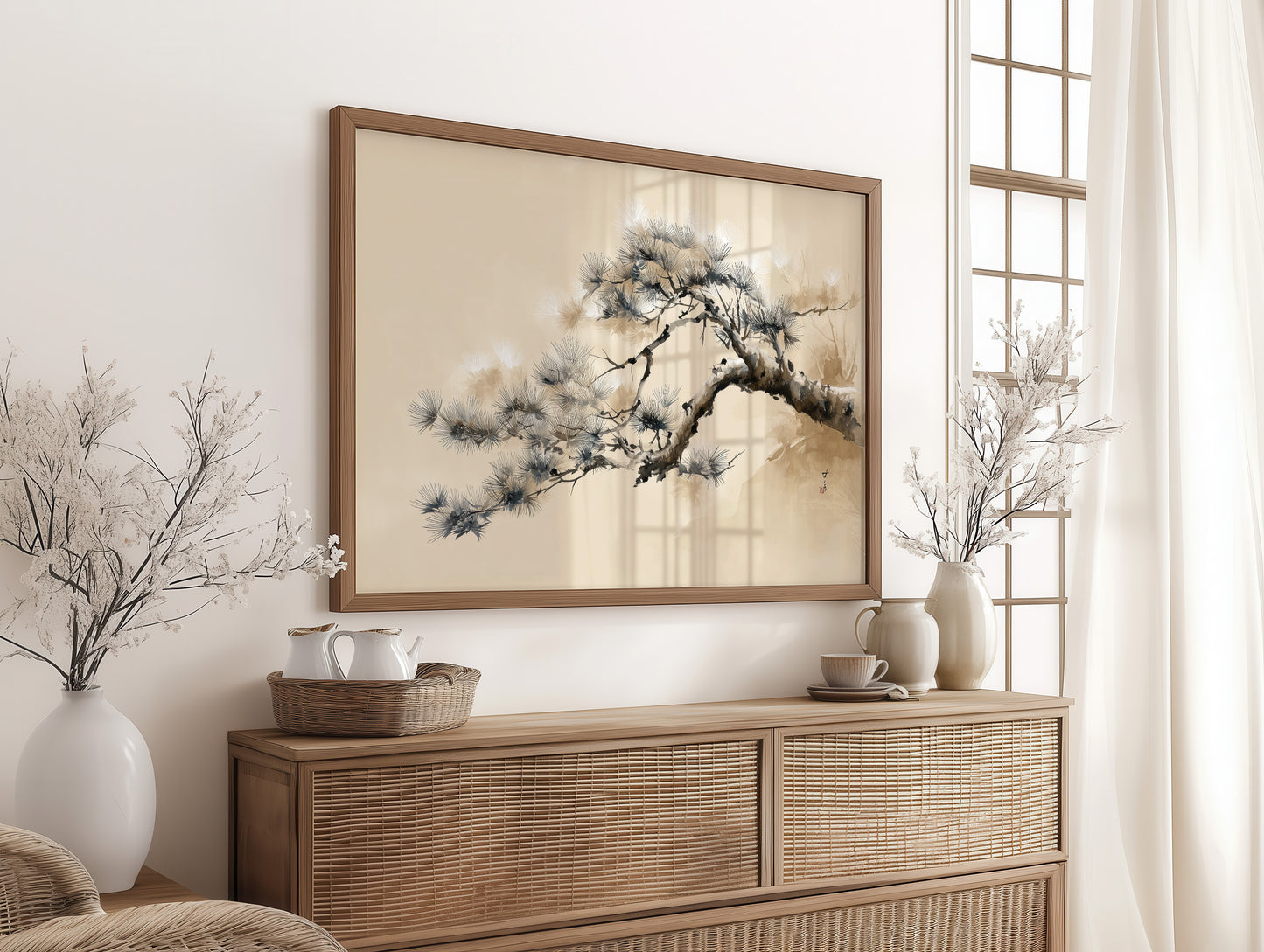 Pine Branch Bends To Morning Light