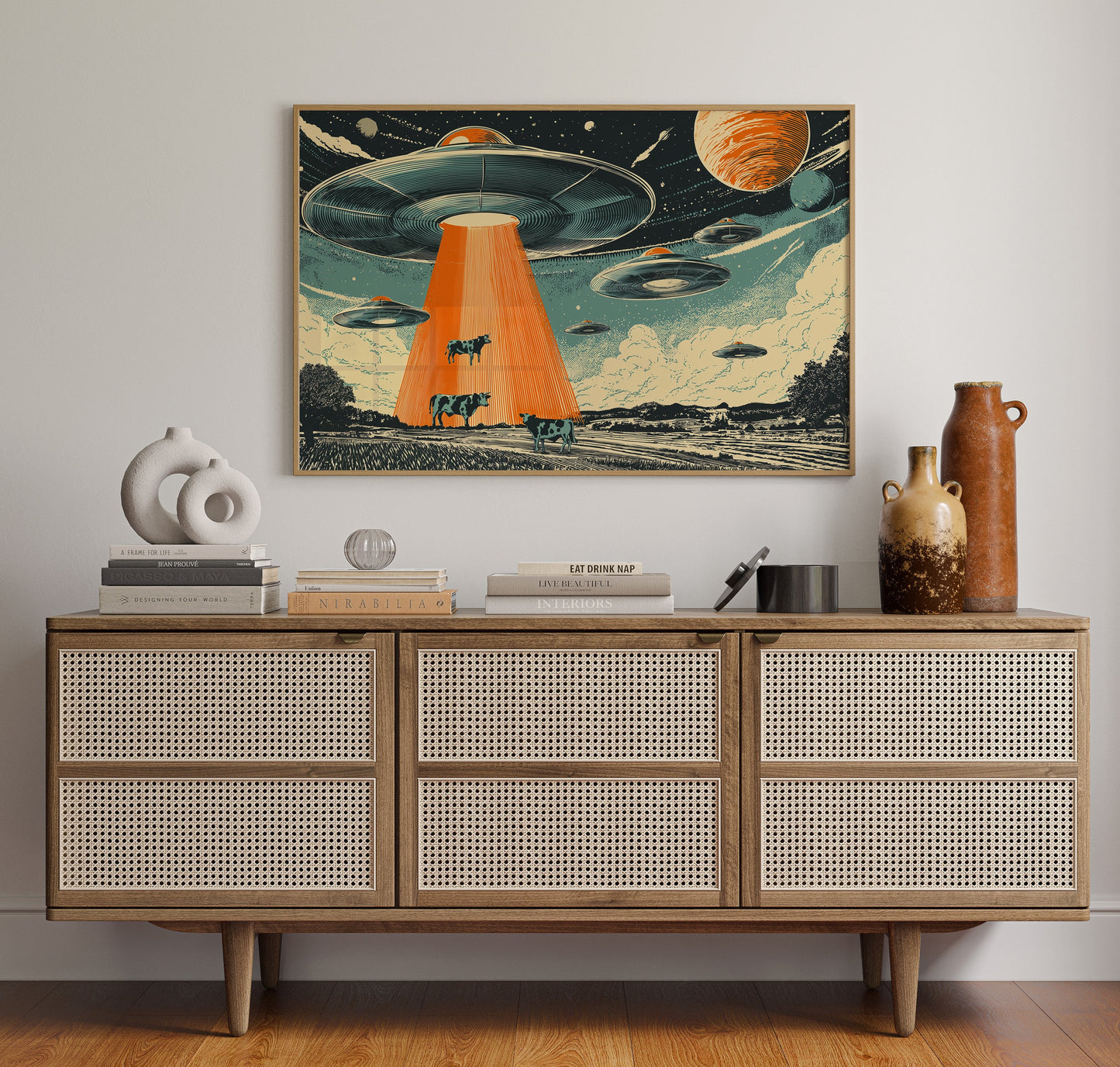 Cosmic Cows Under Orange Beams