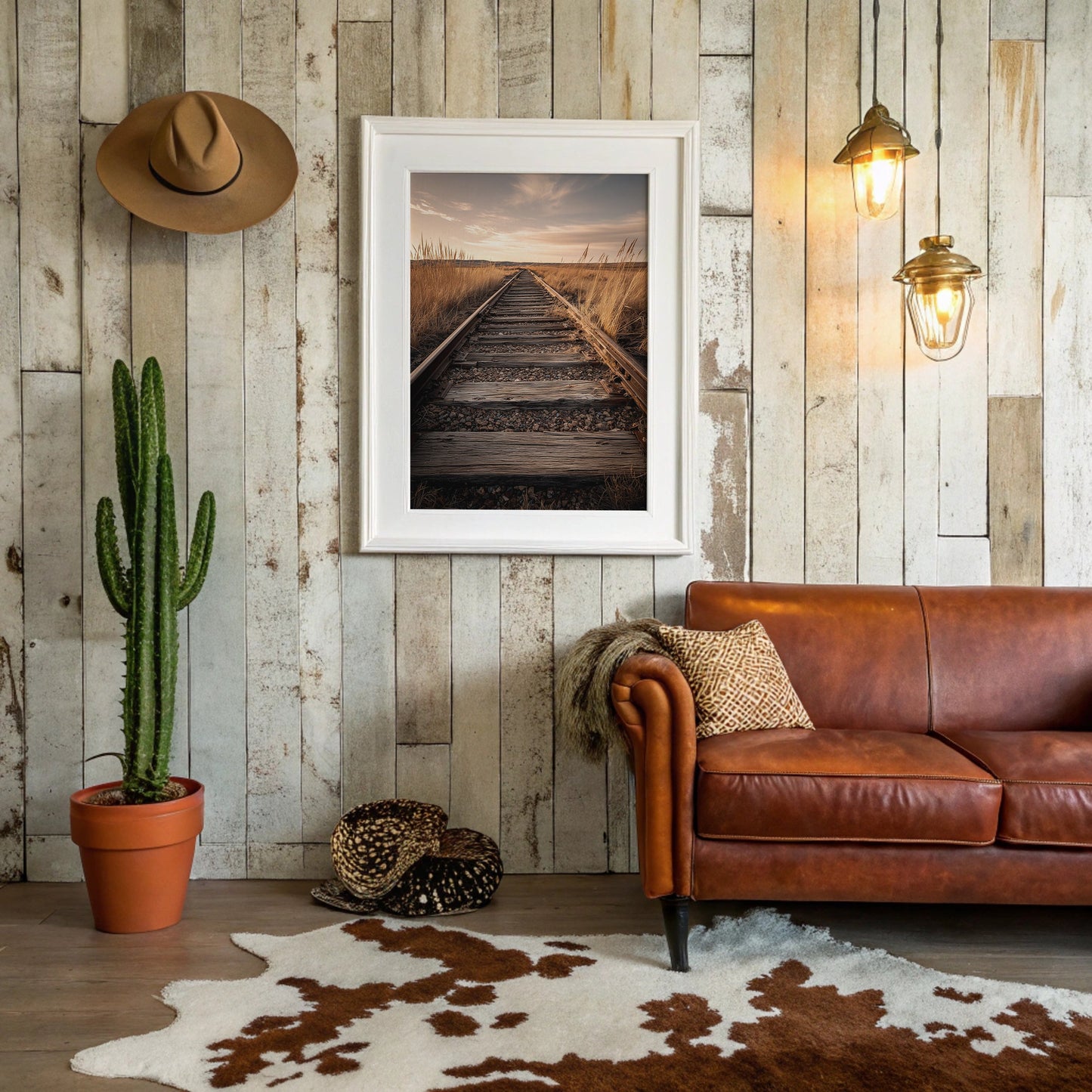 Prairie Tracks Under Golden Sky