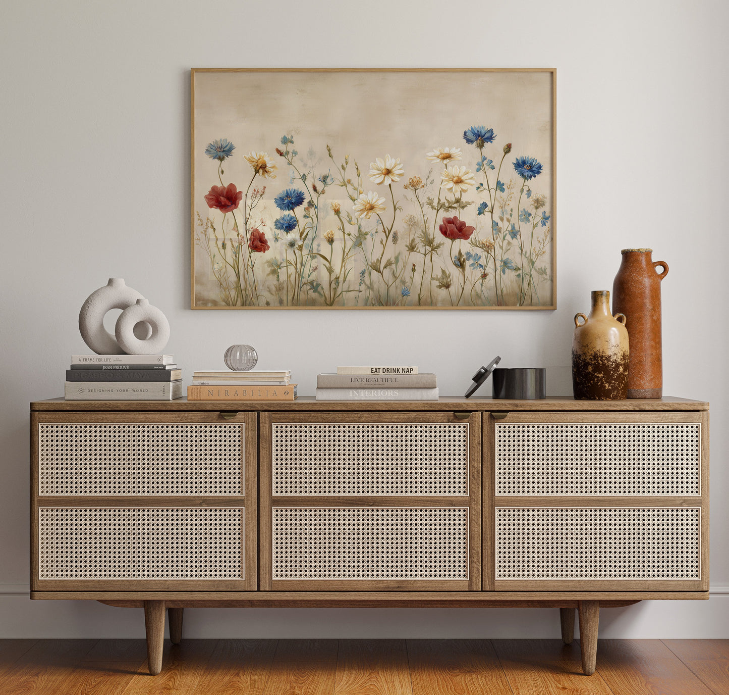 Field Blooms On Vintage Canvas