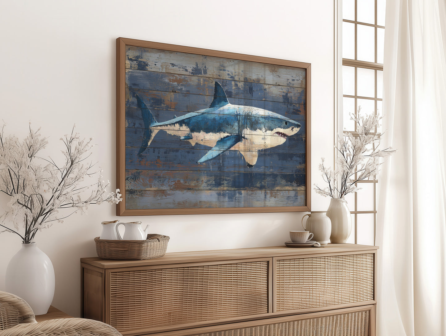 Shark Glides Through Weathered Seas
