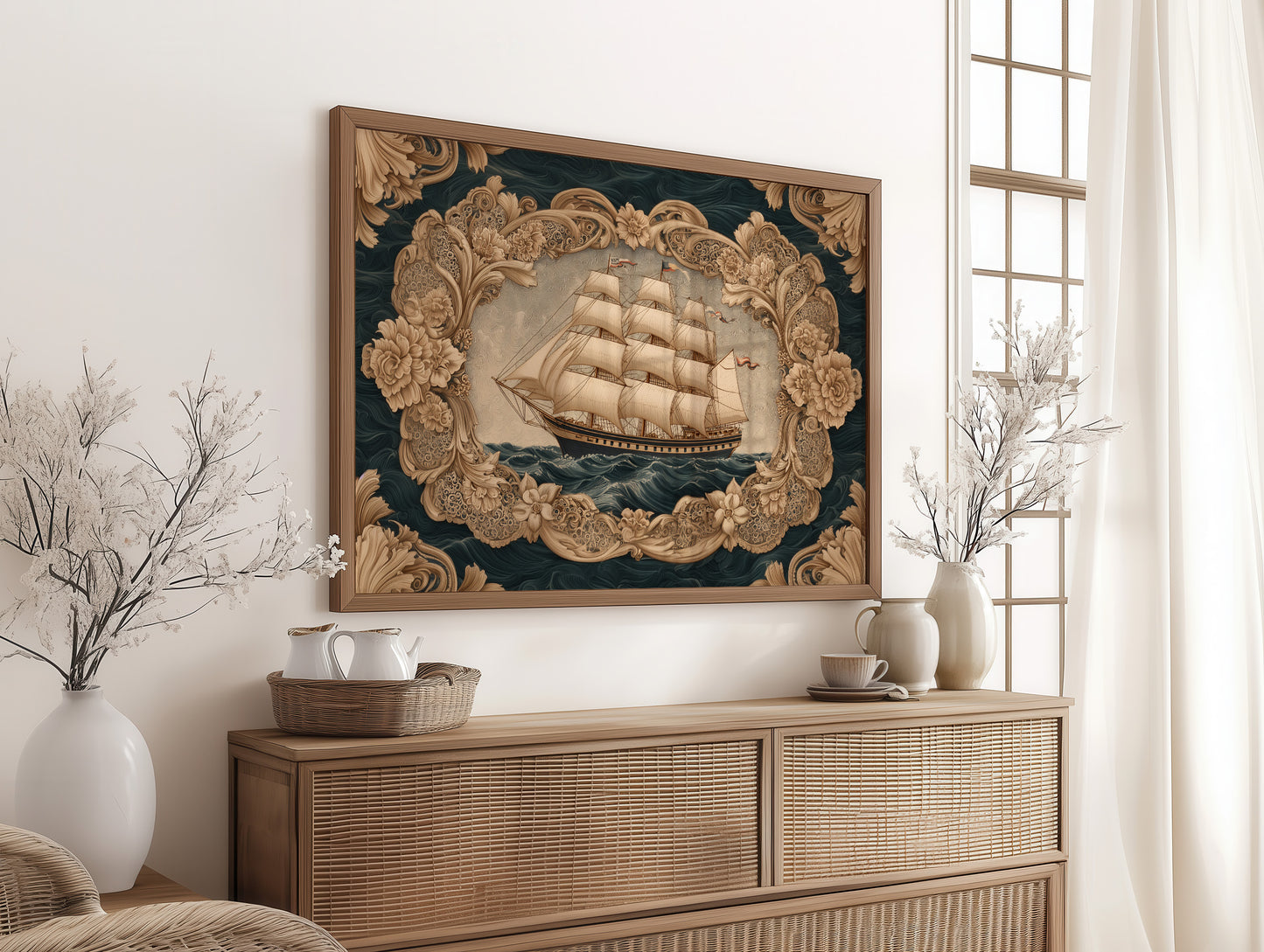 Tall Ships Through Ornate Seas