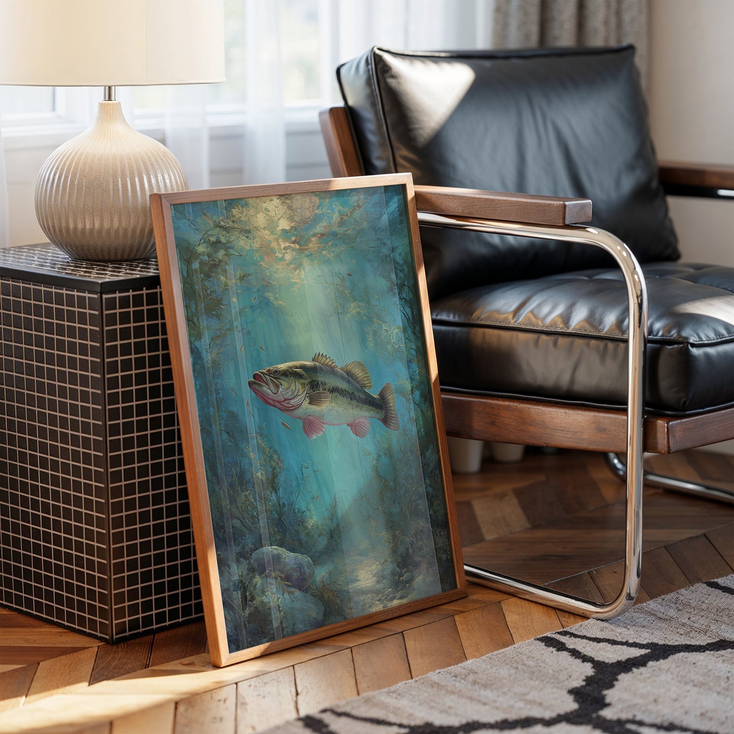 Sunlit Bass In Aqua Depths