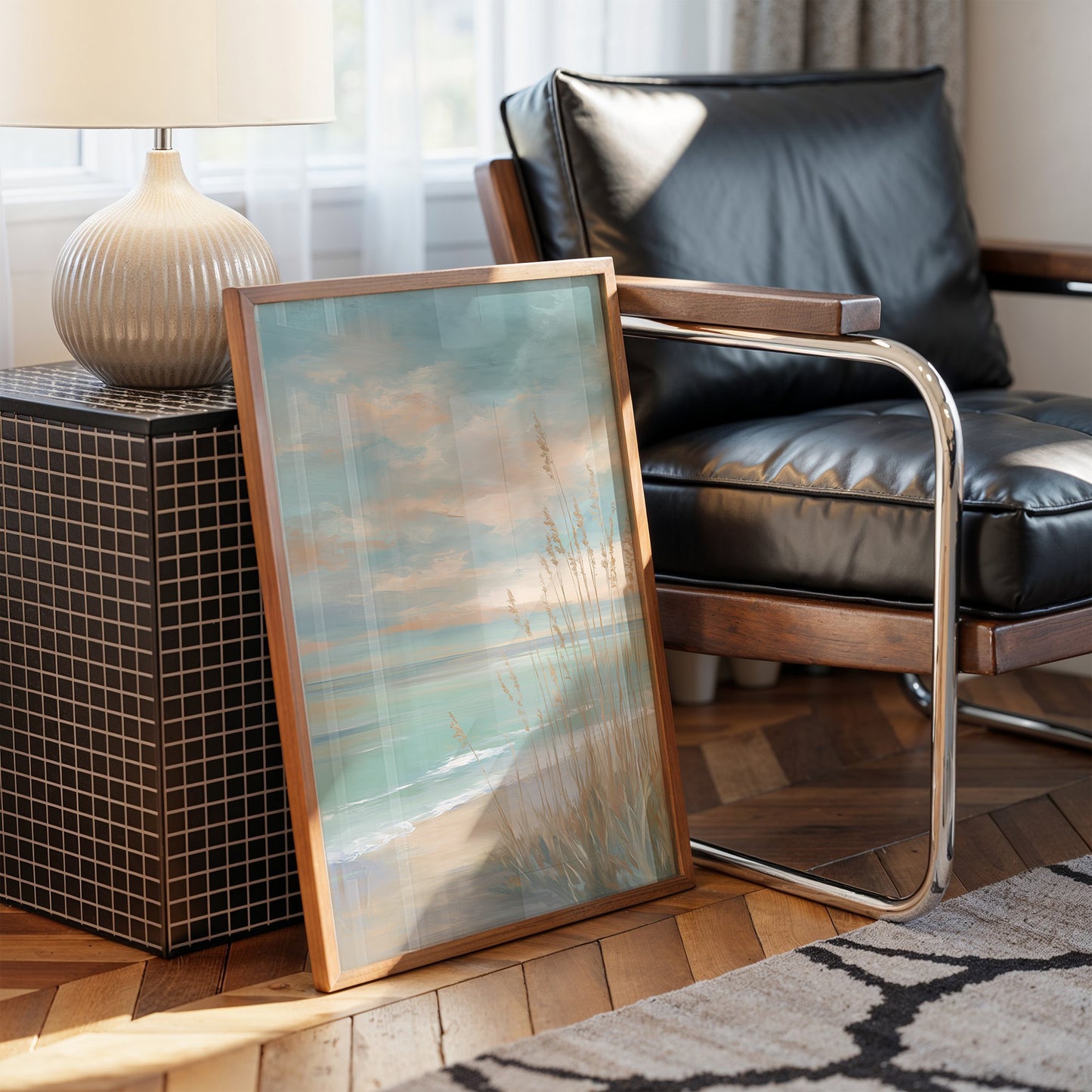 Coastal Grasses Meet Pastel Skies