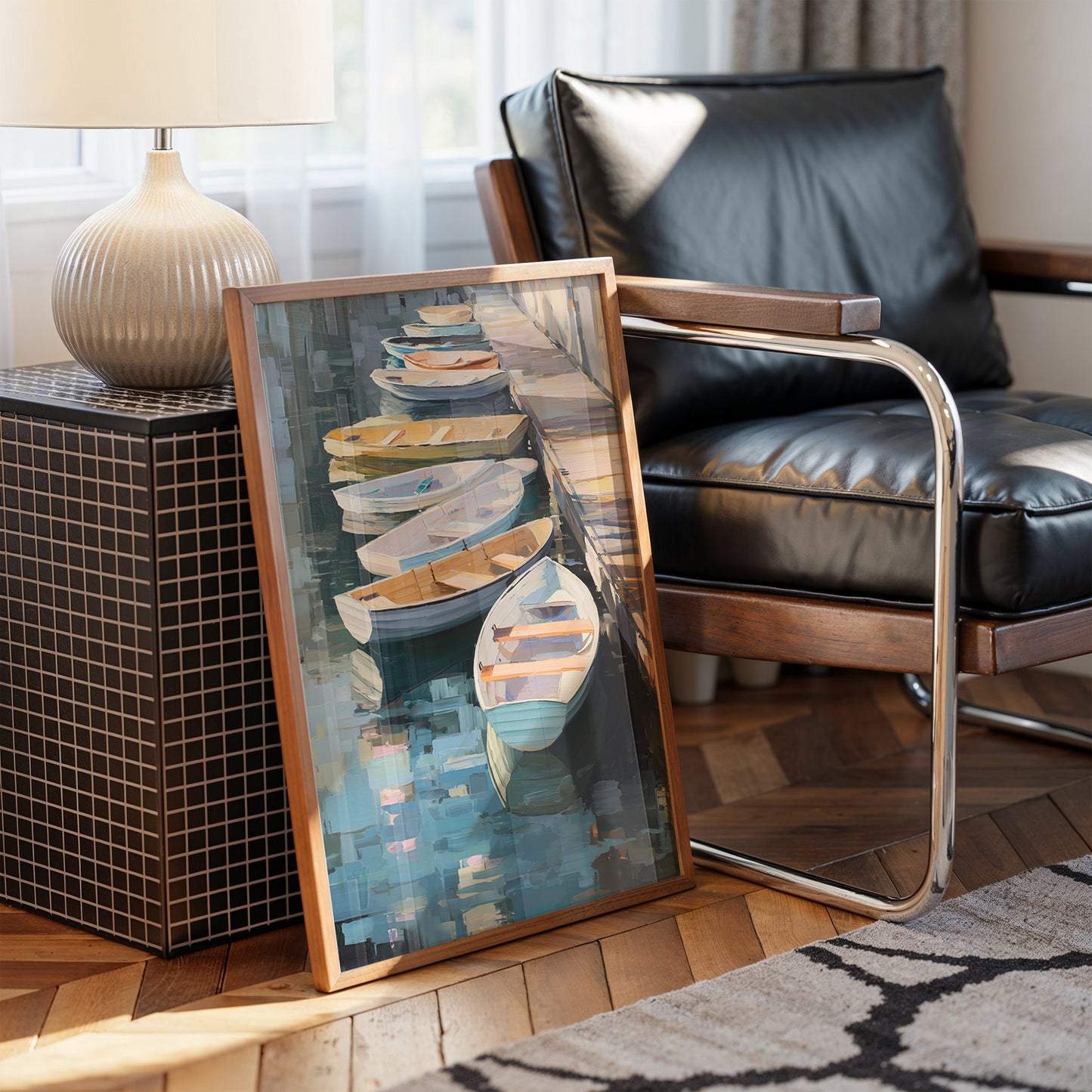 Harbor Boats Wait For Morning