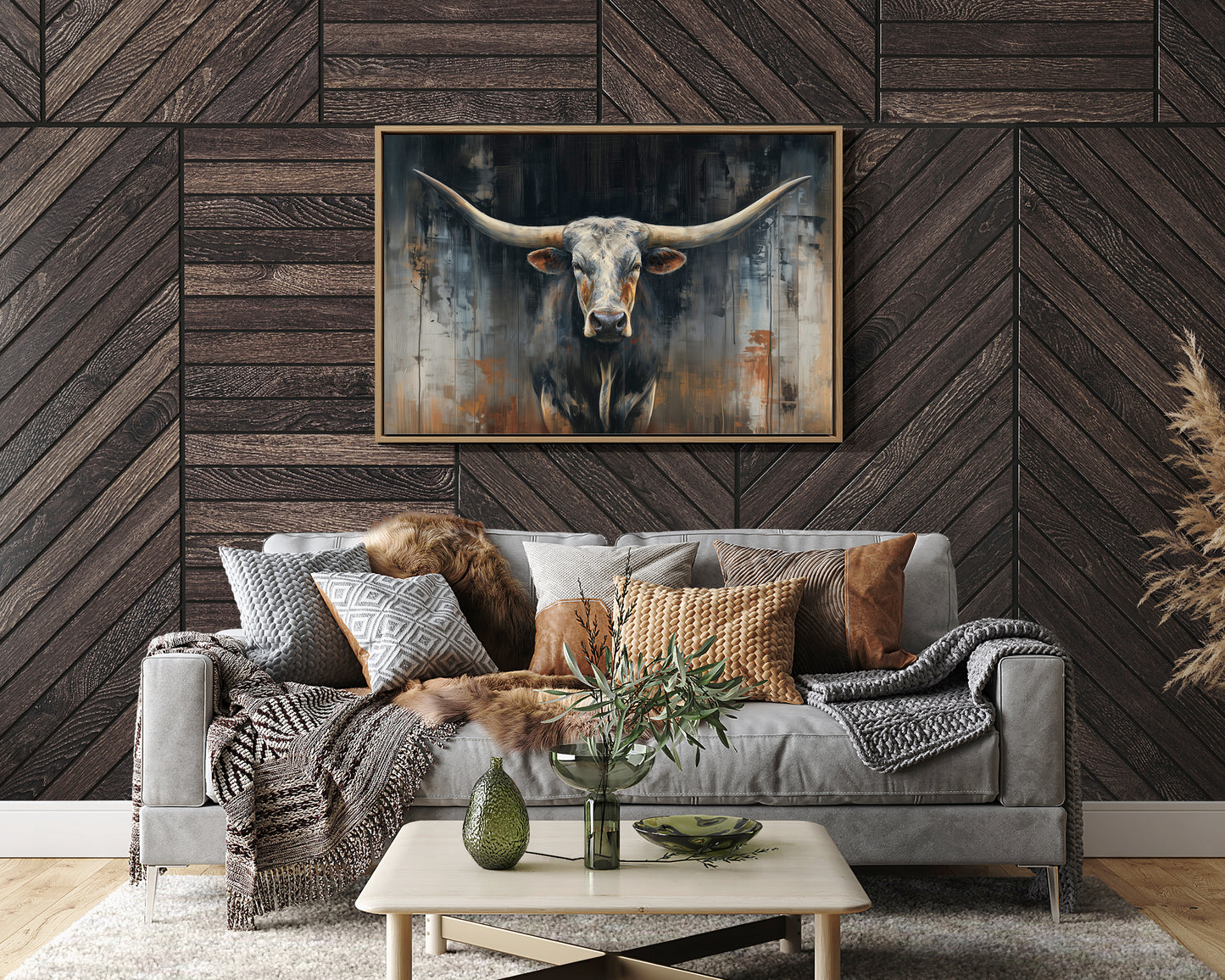 Majestic Horns Against Abstract Shadows