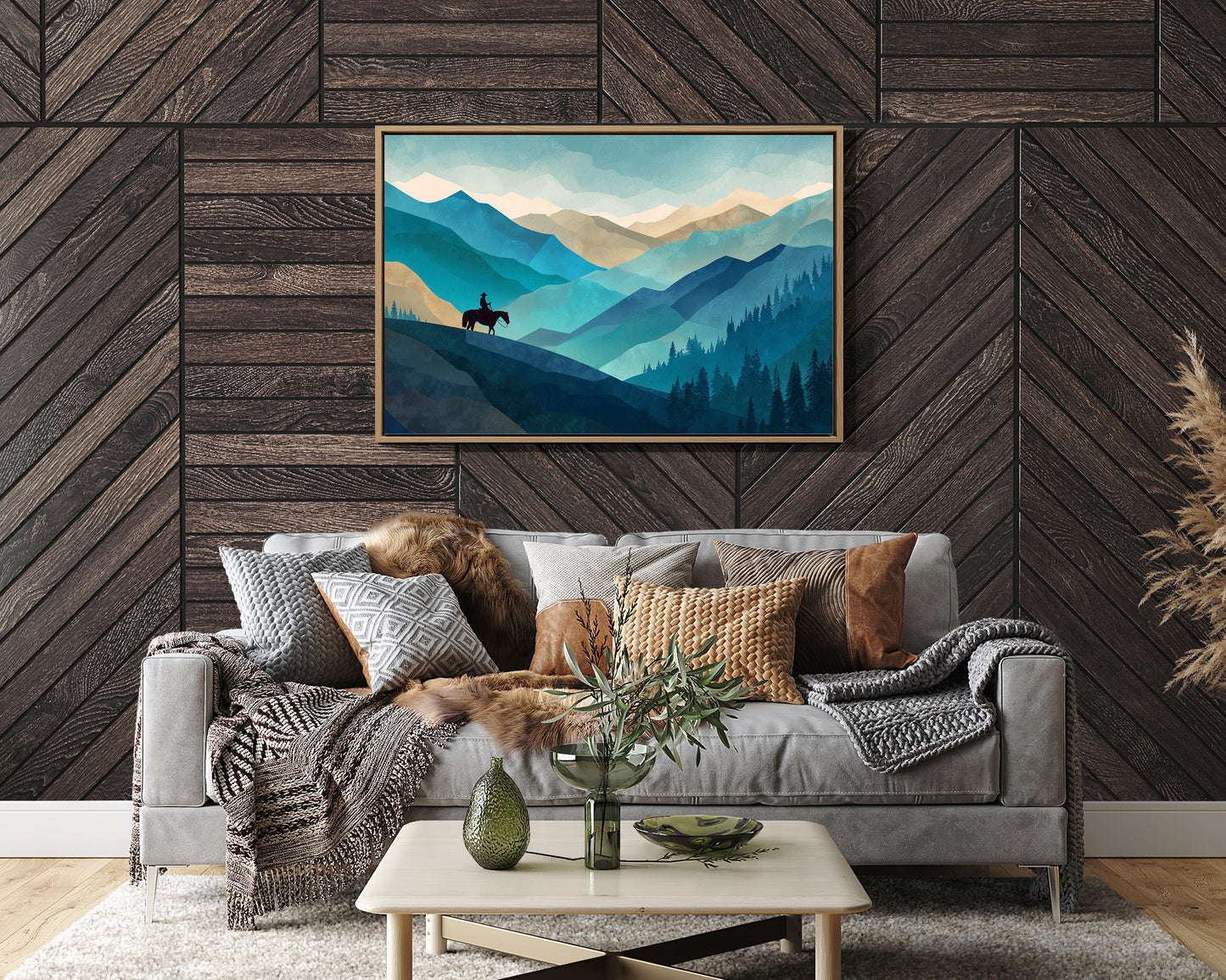 Teal Reverie Across Mountain Waves