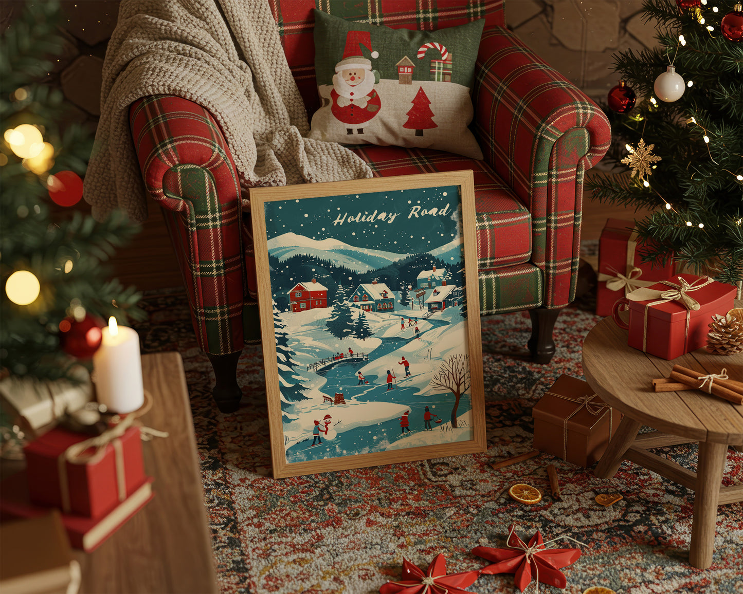 Alpine Village Under Winter Stars