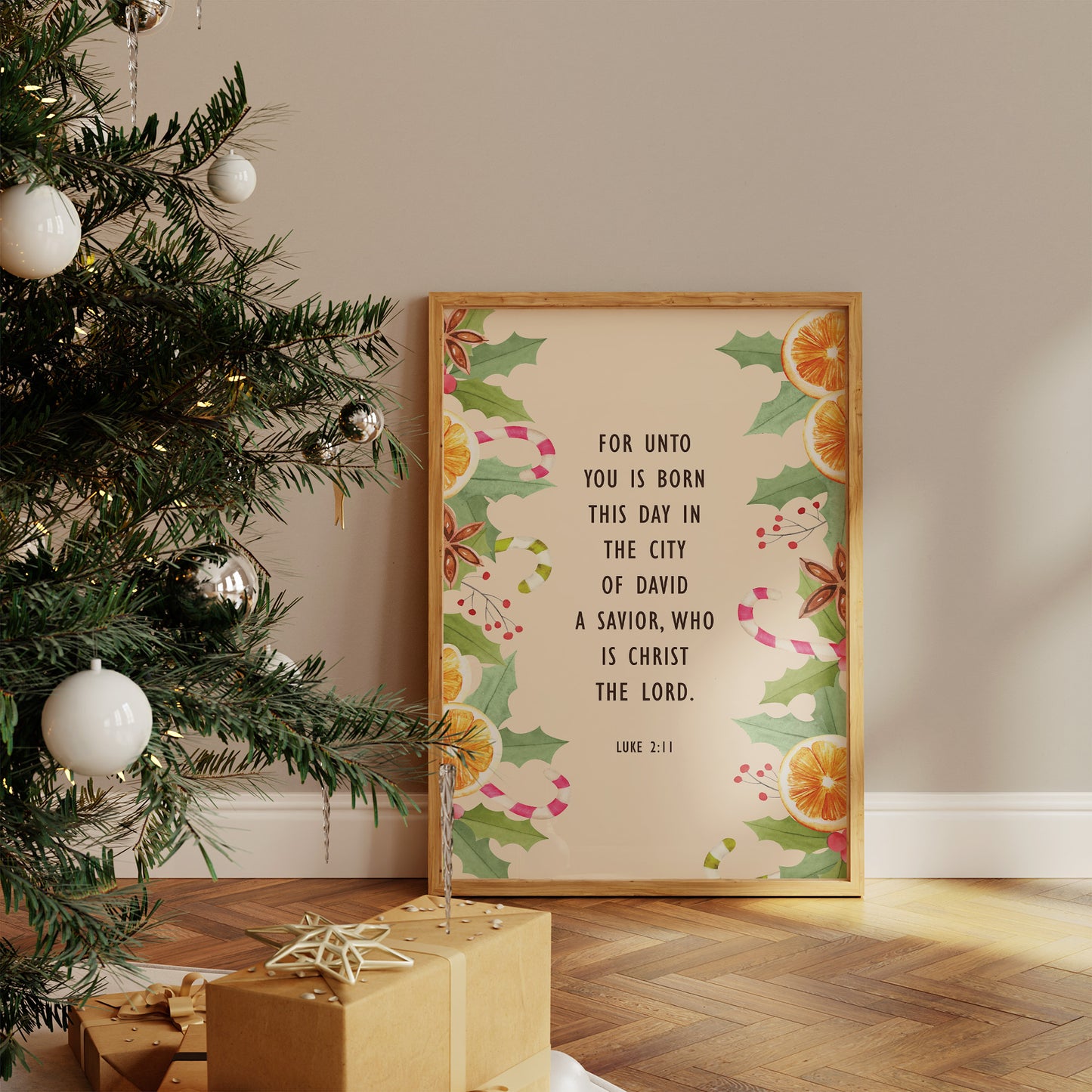 Scripture Adorned With Festive Botanicals