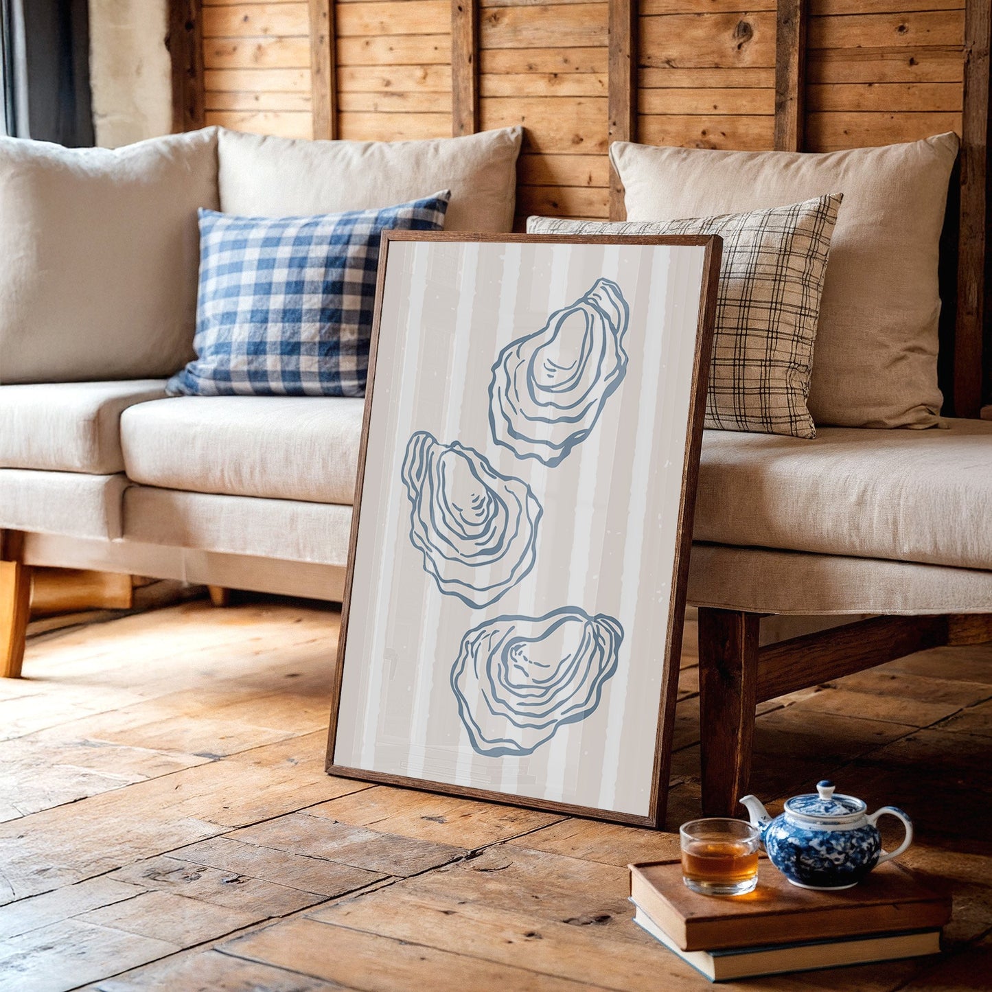 Coastal Treasures On Blush Stripes