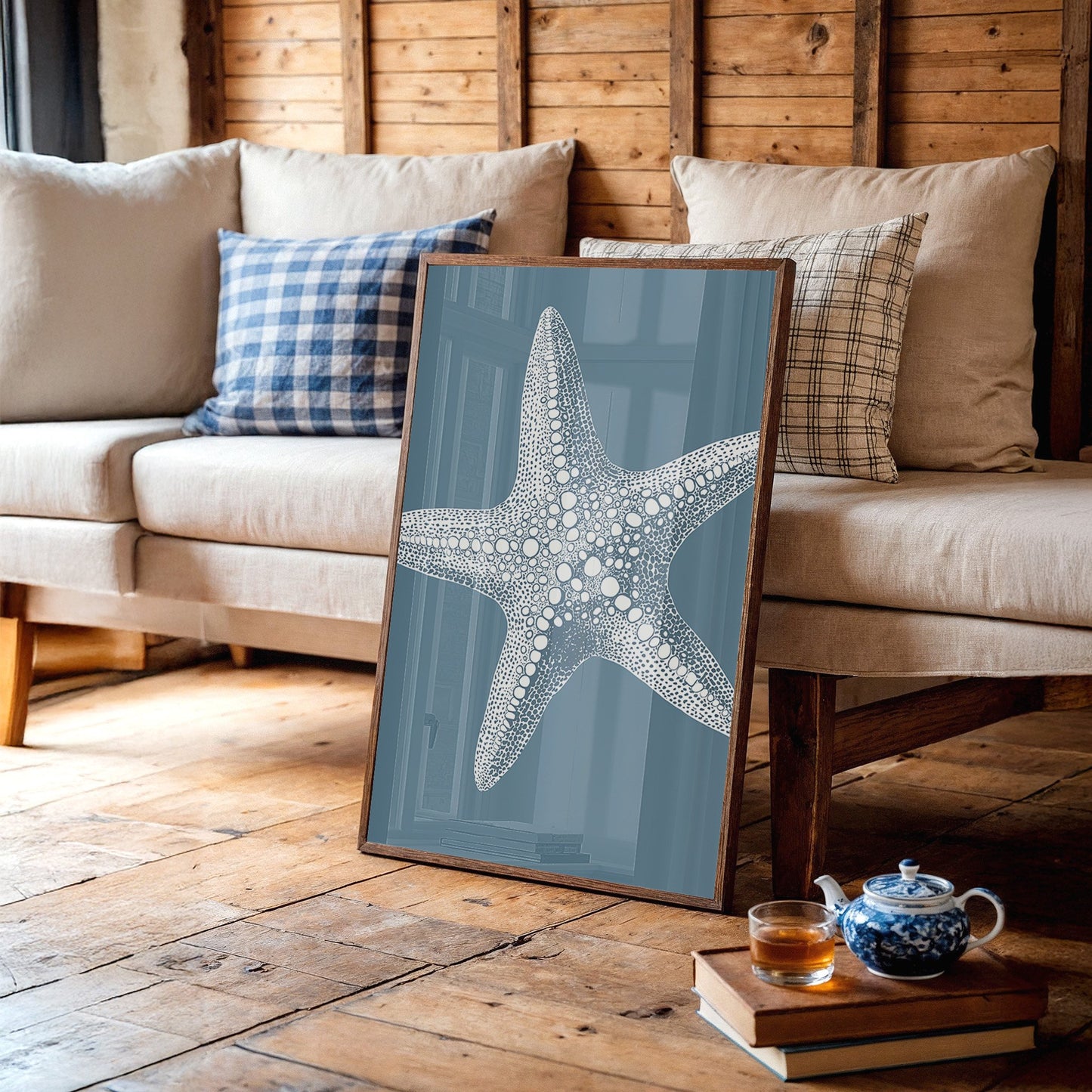 Coastal Memory On Slate Blue