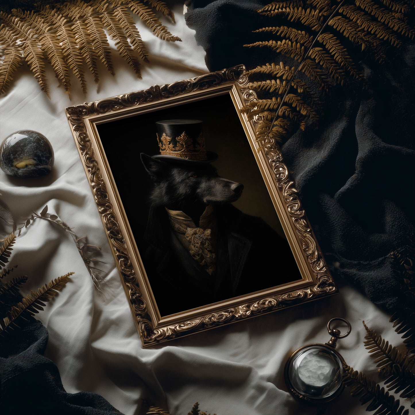 Noble Wolf Wears Midnight Crown