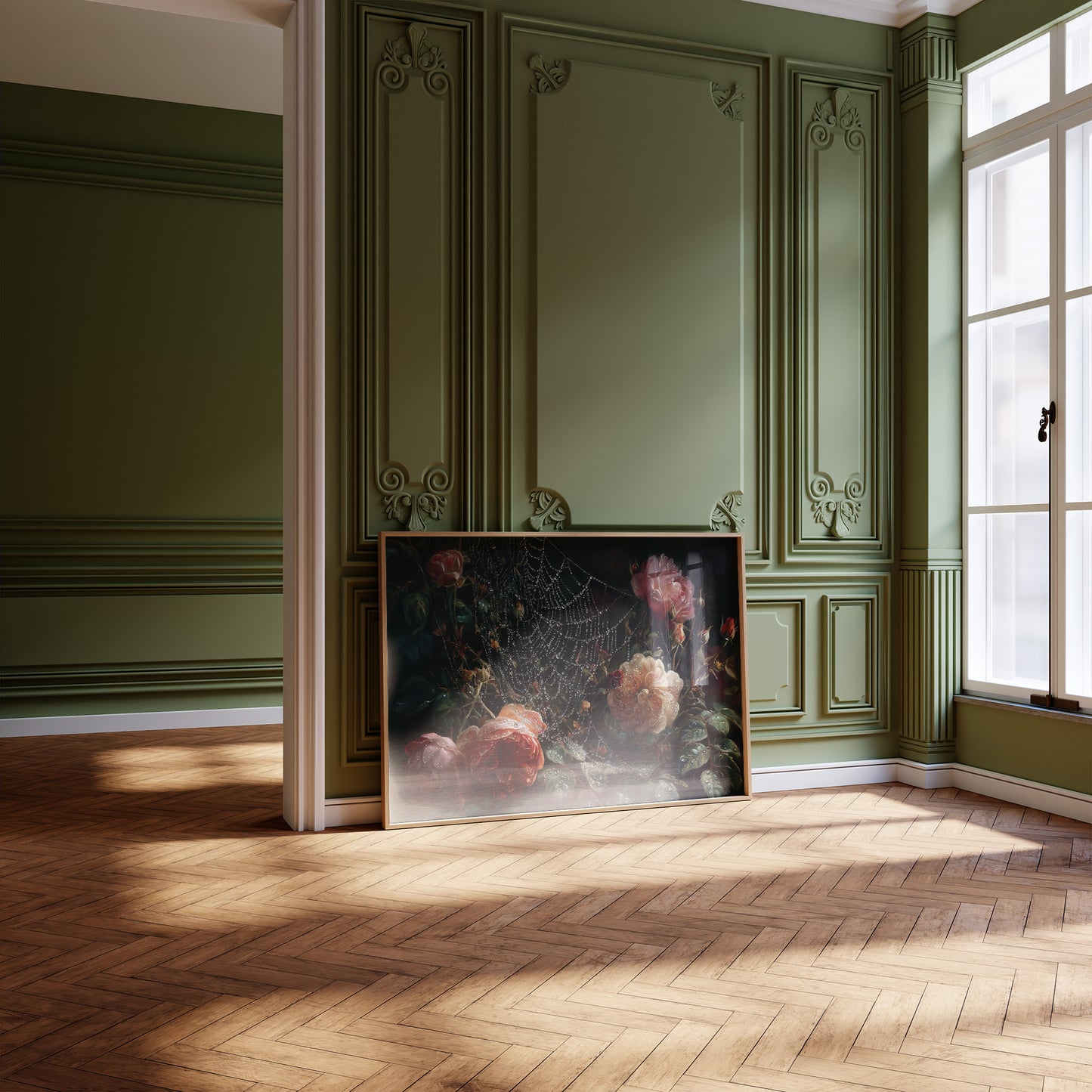 Roses Caught In Morning Dew