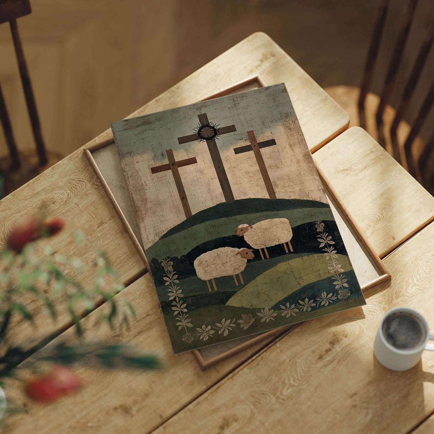 Sheep Graze Below Sacred Hills