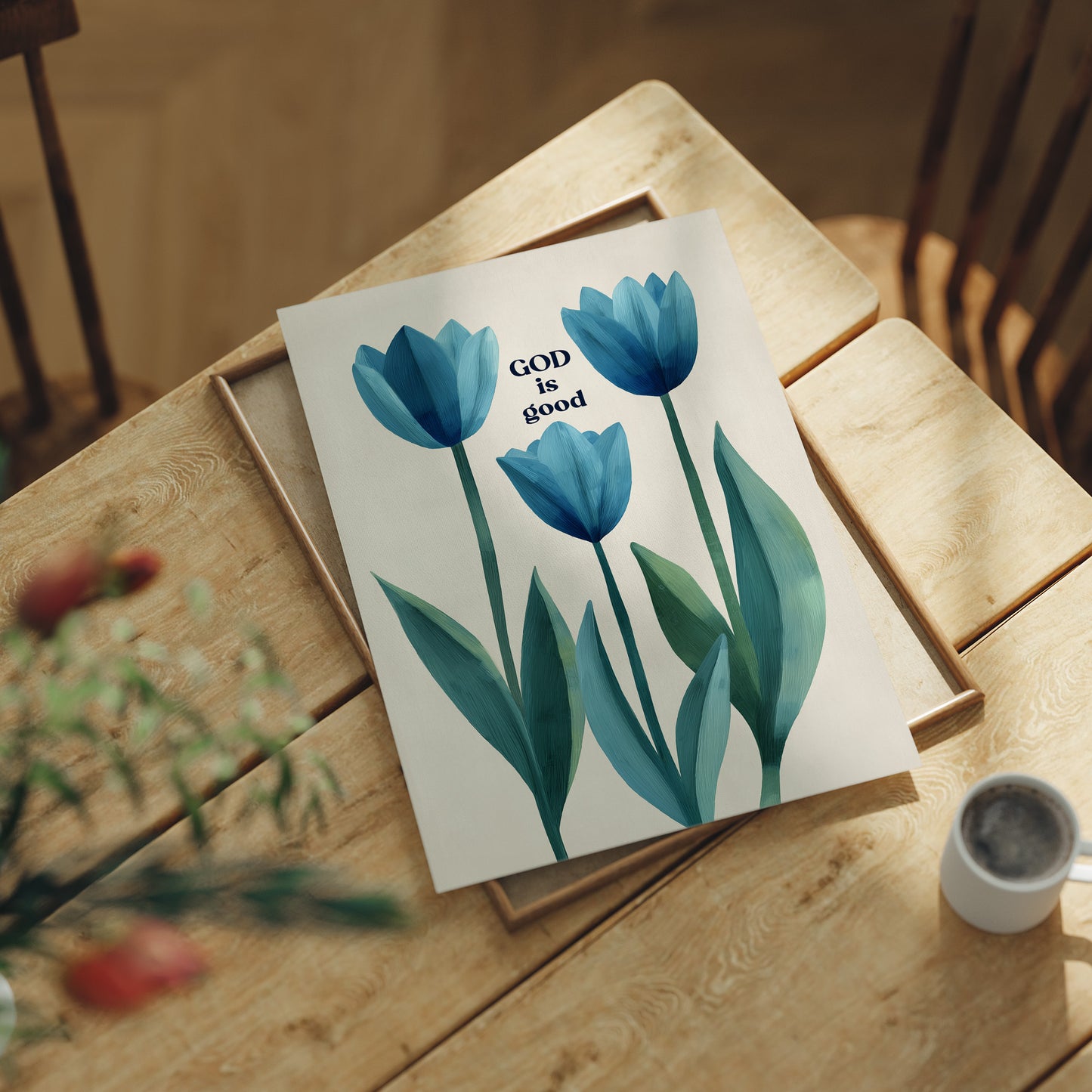 Blue Tulips Carry Simple Truth