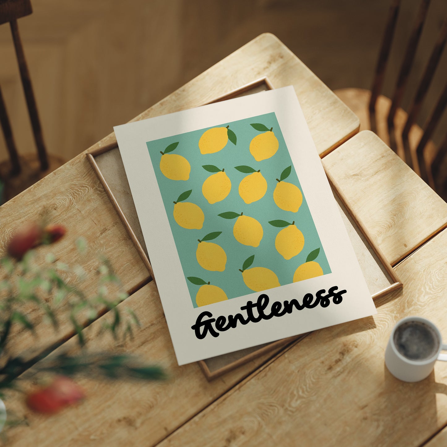 Citrus Symphony On Mint Canvas