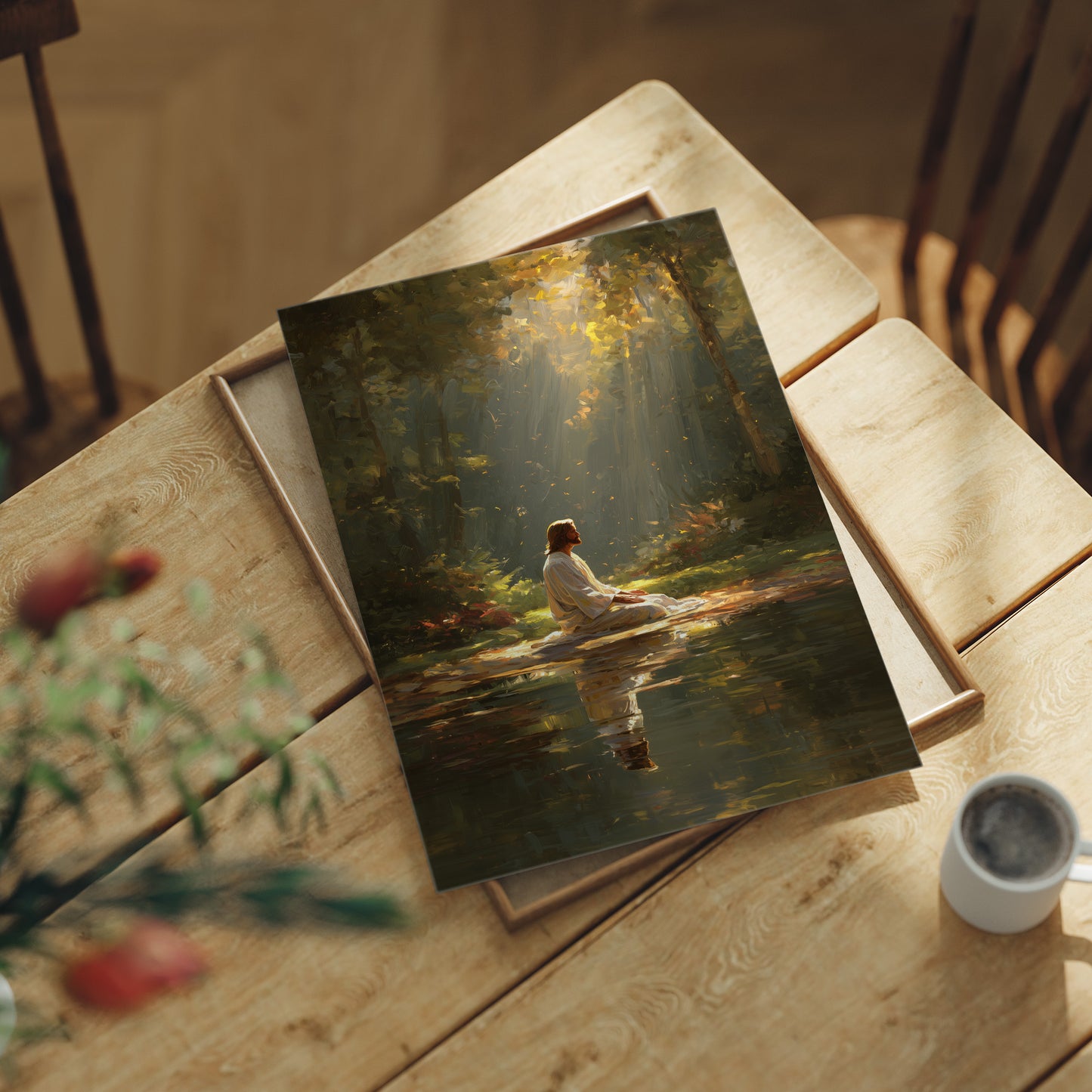 Divine Radiance Illuminates Forest Sanctuary