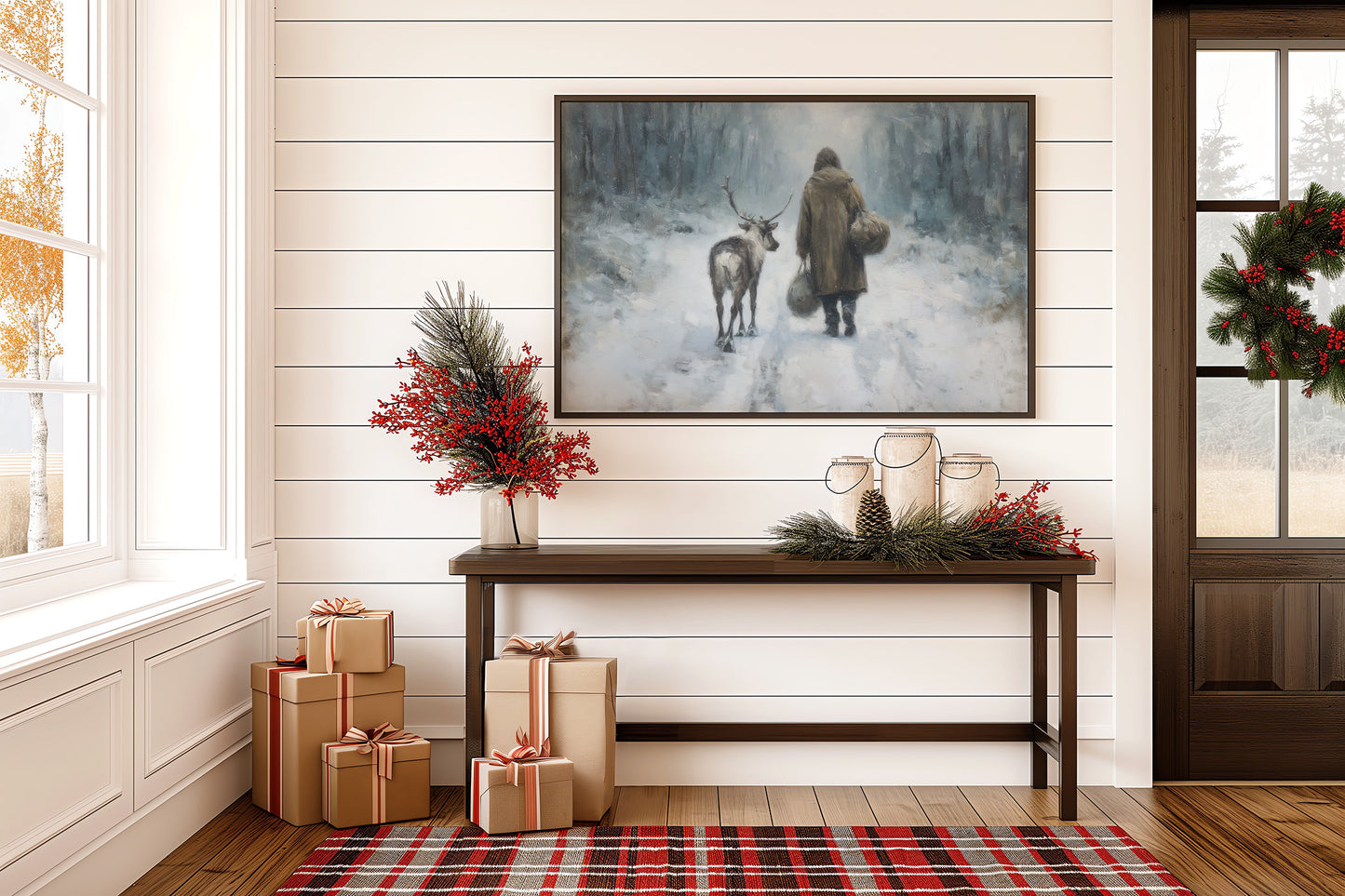 Winter Wanderers Through Misty Pines
