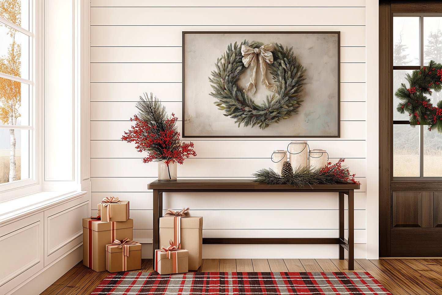 Evergreen Elegance Adorned With Silk