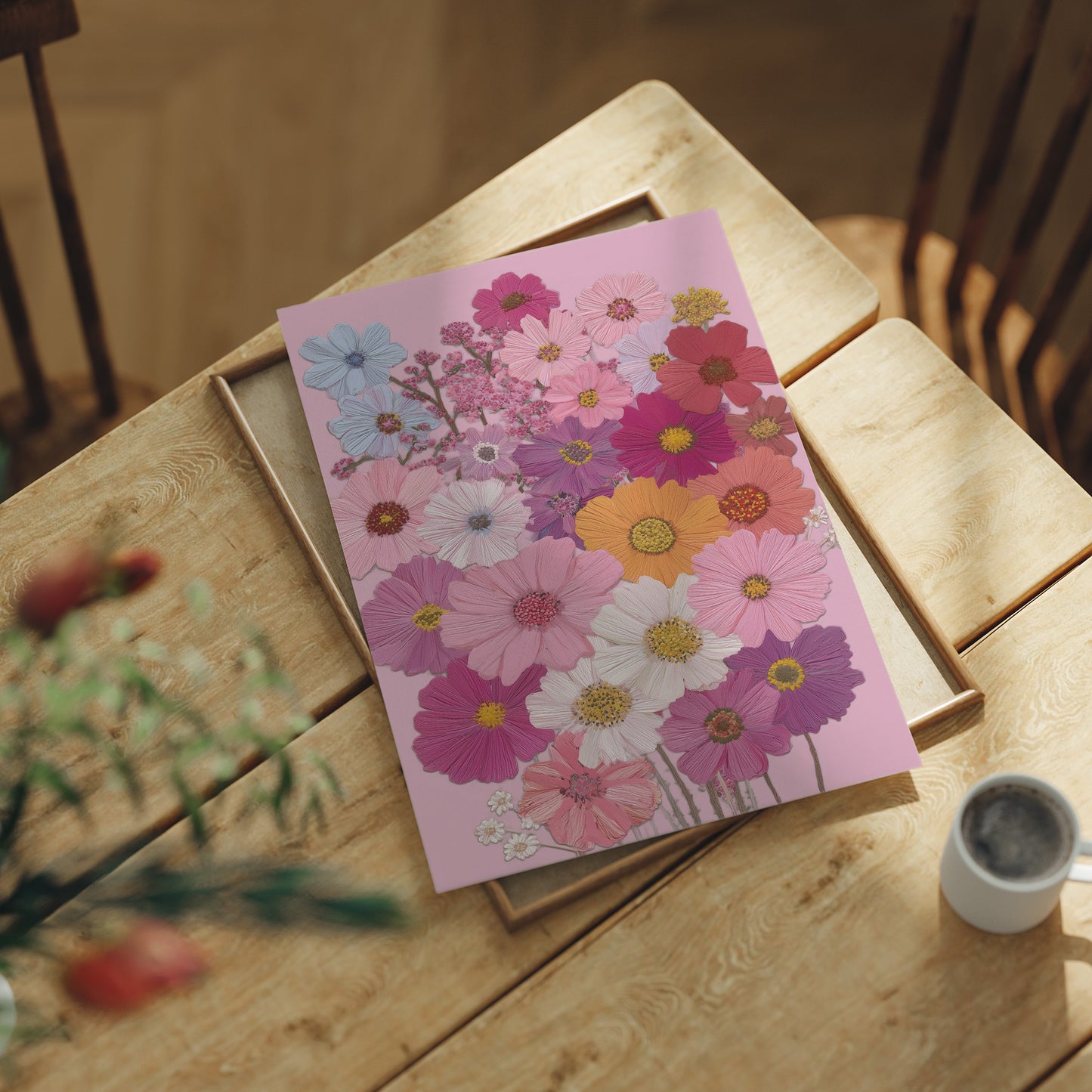 Blush Garden: A Symphony of Pressed Petals