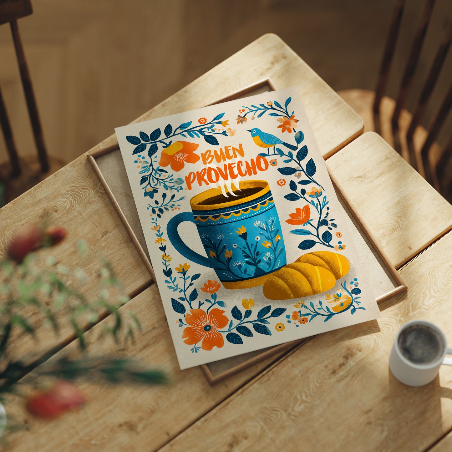 Morning Greetings In Blue And Gold
