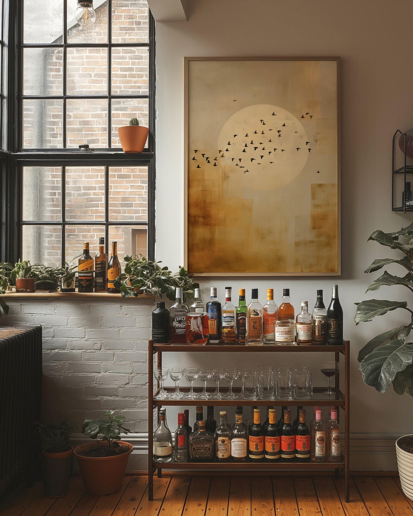 Birds Dance Against Golden Skies