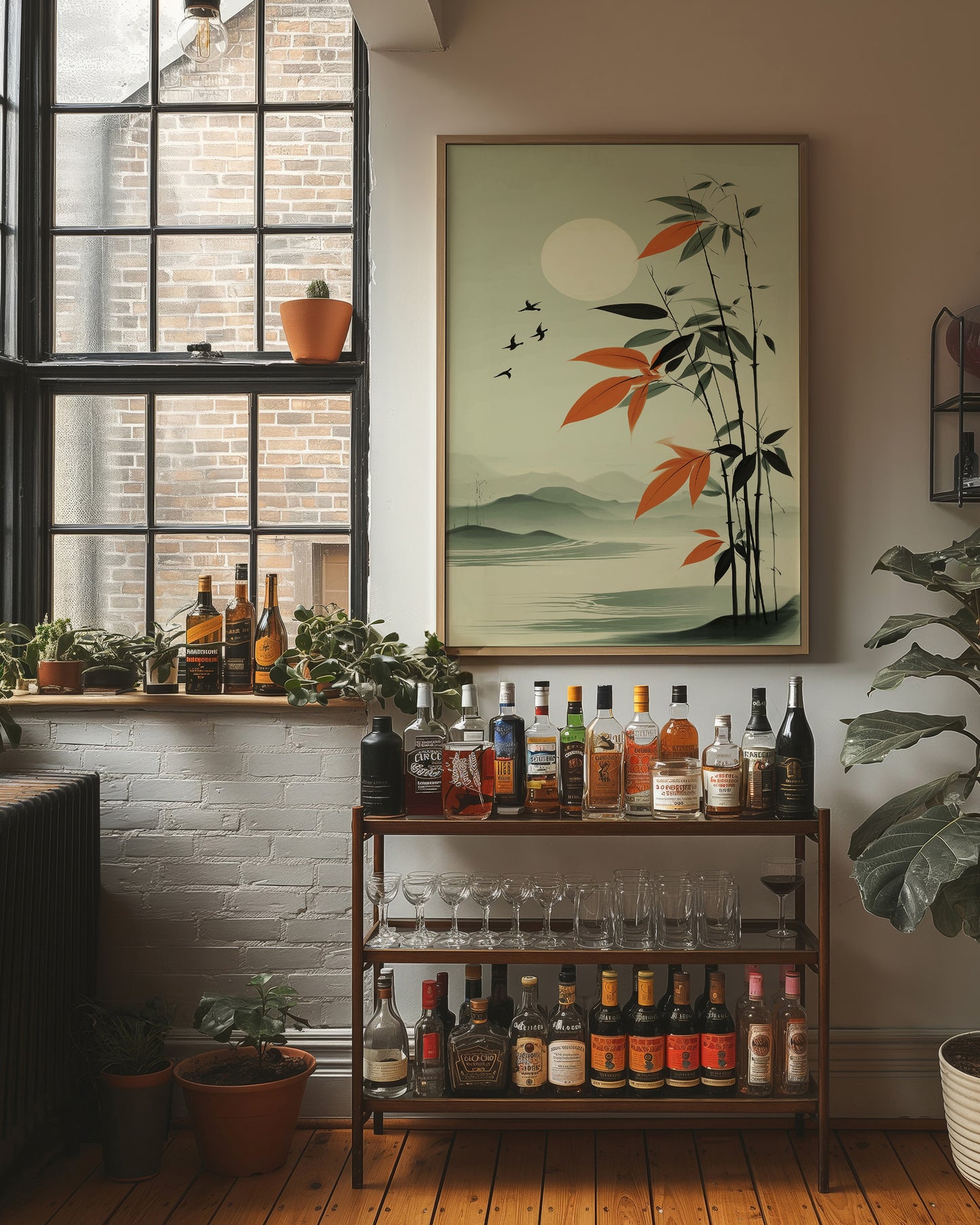 Bamboo Leaves Chase Morning Birds