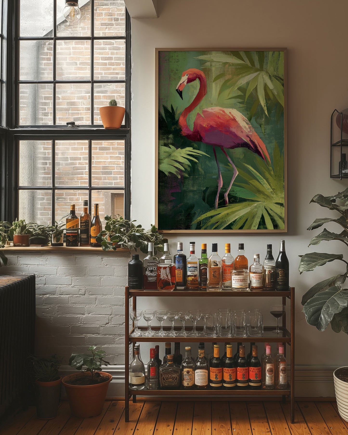 Tropical Grace Among Palm Shadows