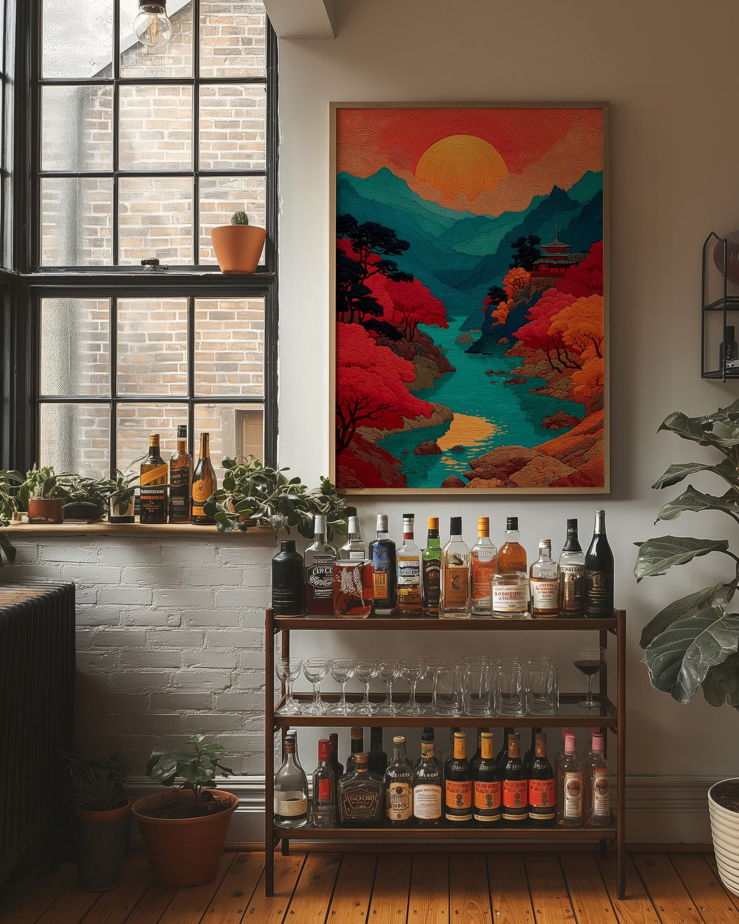 Crimson Rivers Meet Turquoise Mountains