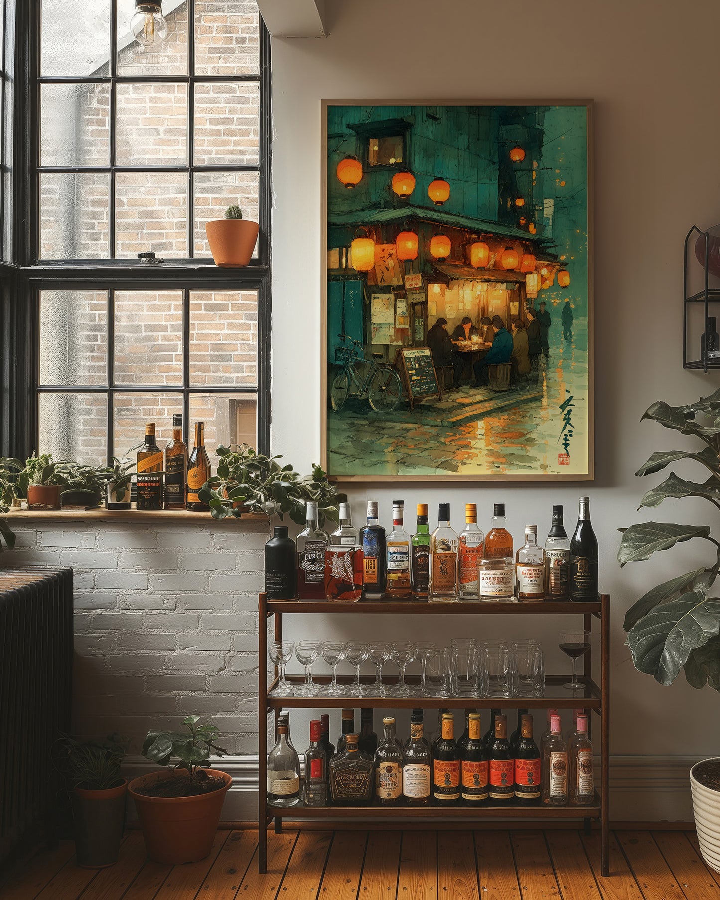 Lanterns Light The Rainy Street