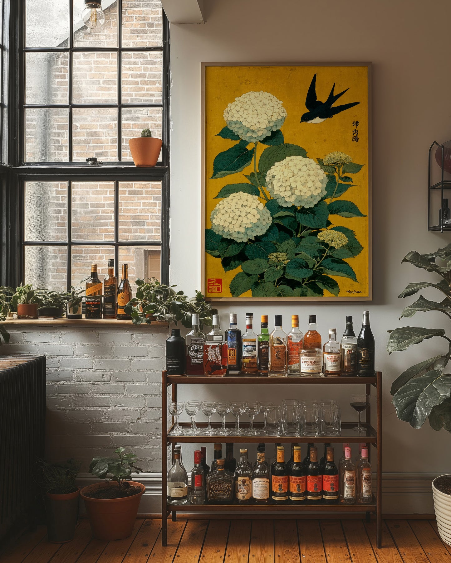 Swallow Songs Meet Summer Hydrangeas