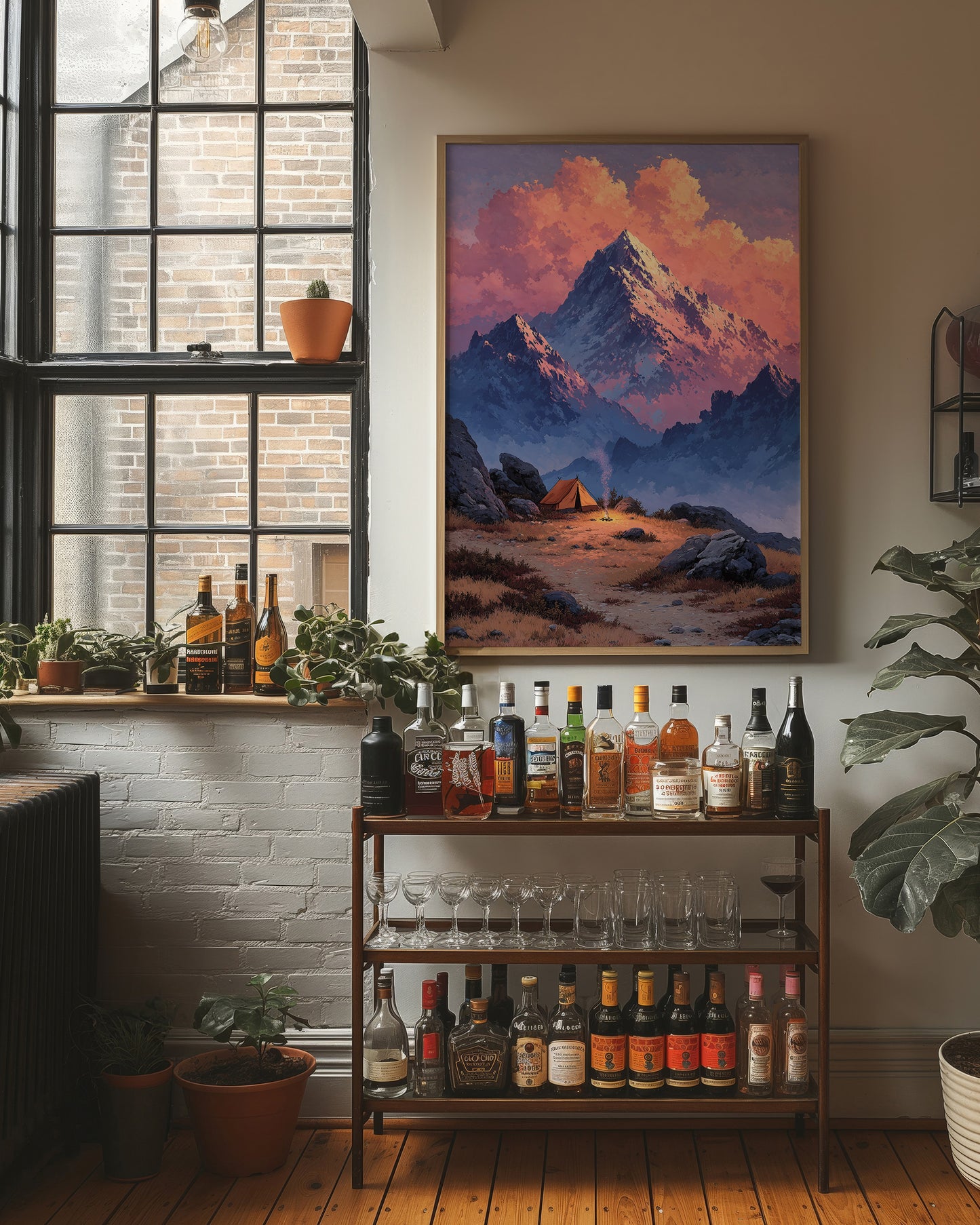 Lone Tent Under Crimson Peaks