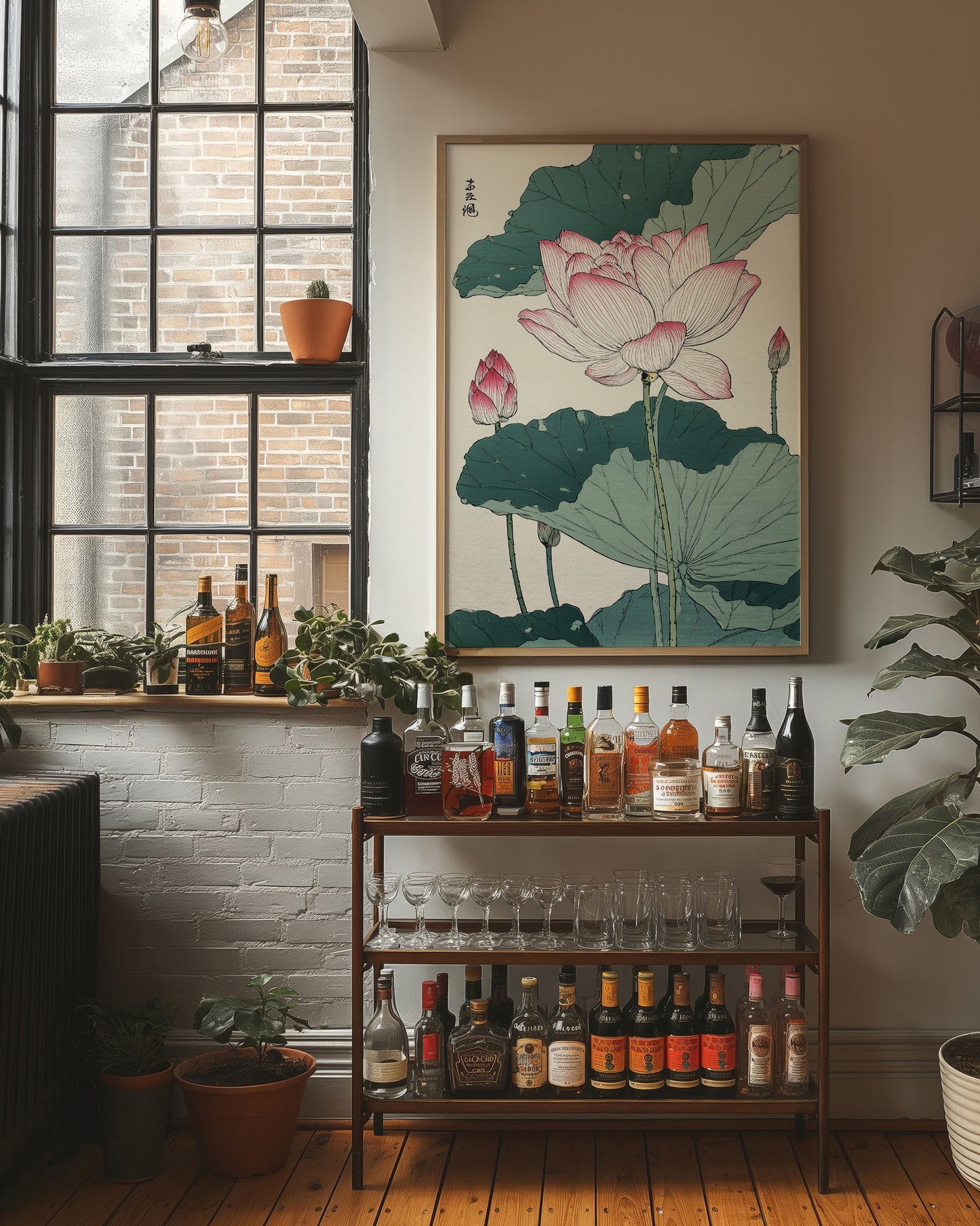 Lotus Blooms Between Library Lines