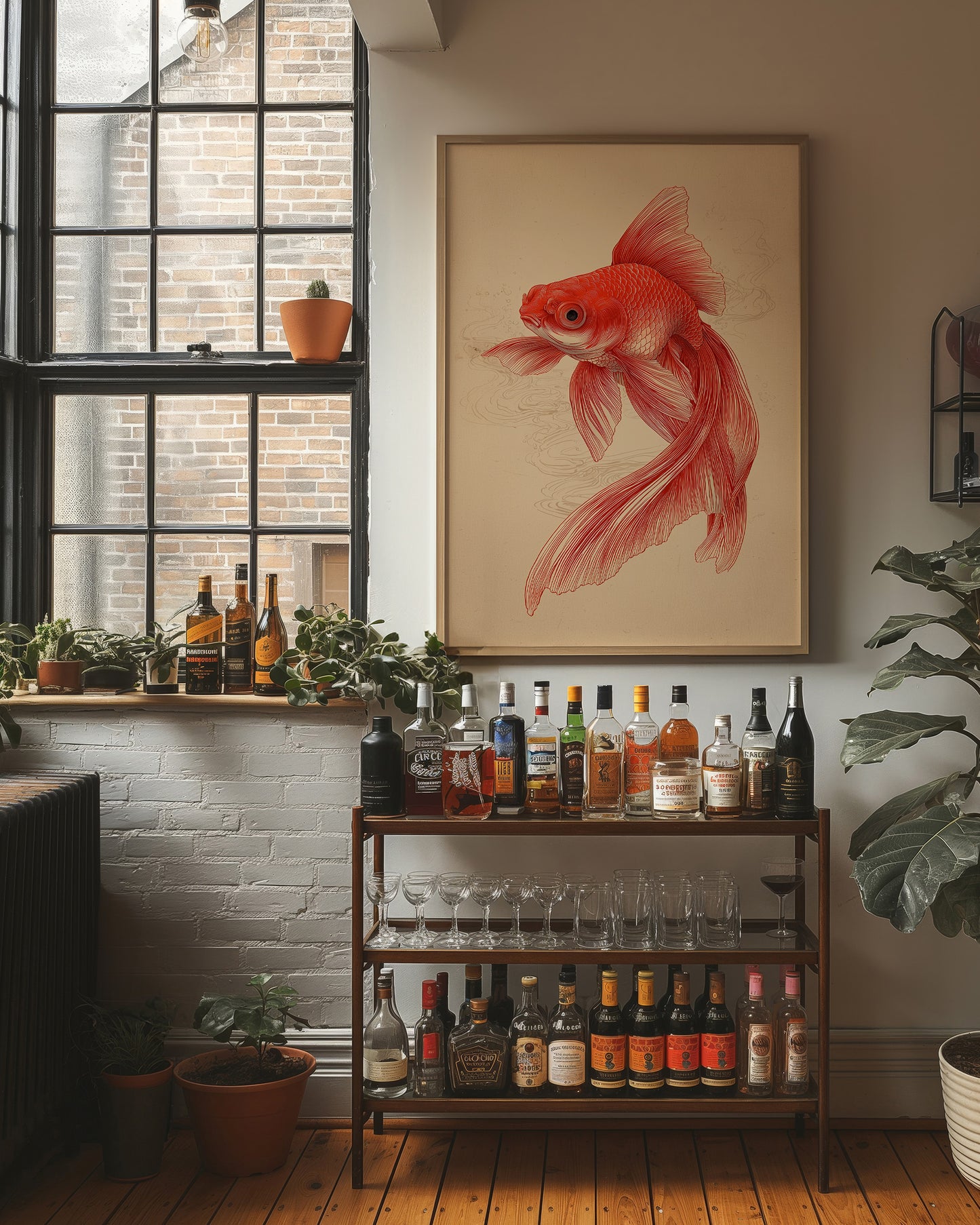 Red Fins Dance In Morning Light