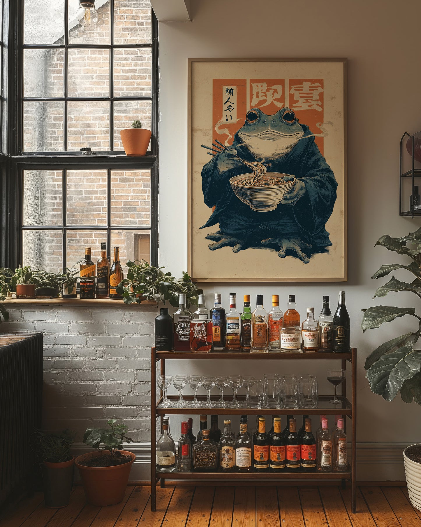 Wise Frog Savors Midnight Ramen