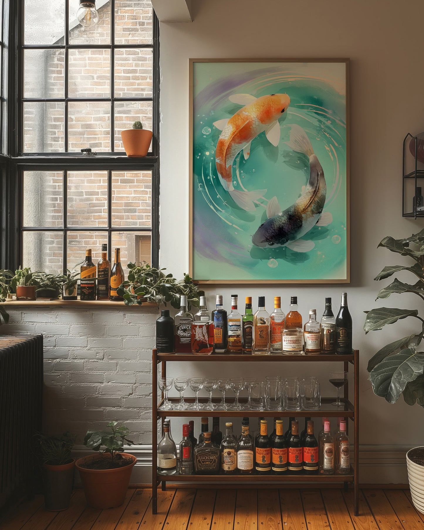 Koi Circle Their Turquoise Dreams