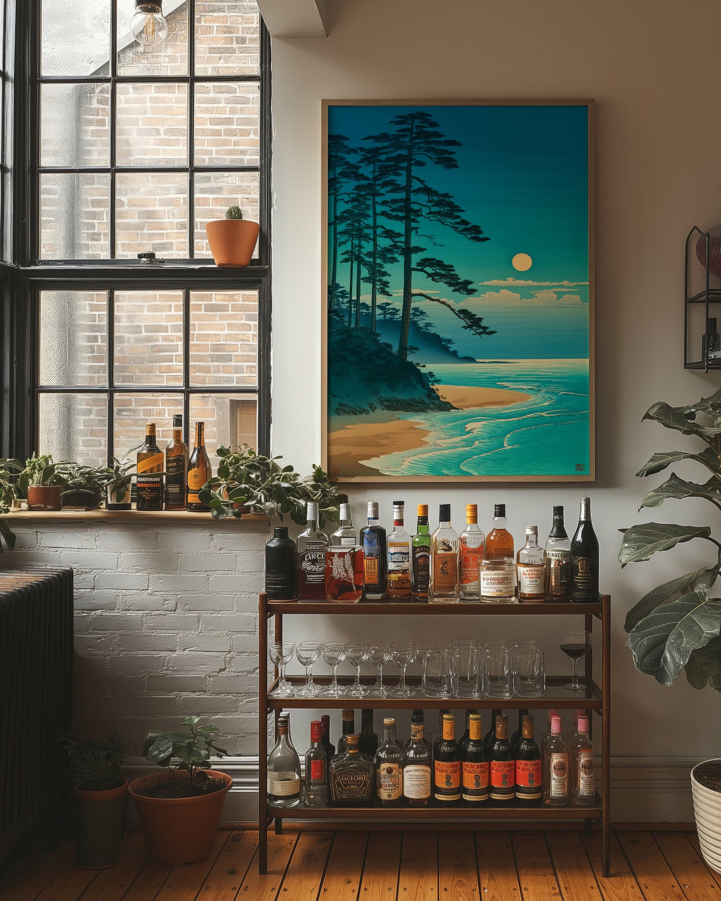 Moonlit Pines Meet Pacific Tides