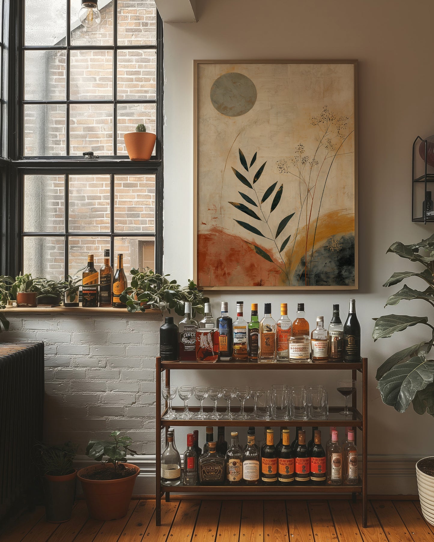 Moonlit Leaves Dance In Terra Cotta