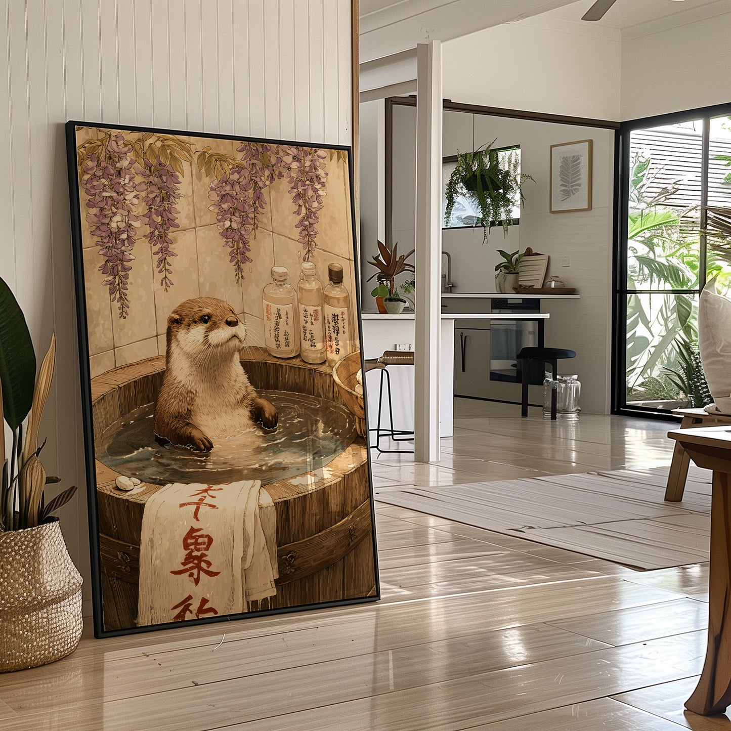Otter's Bath Under Wisteria Blooms