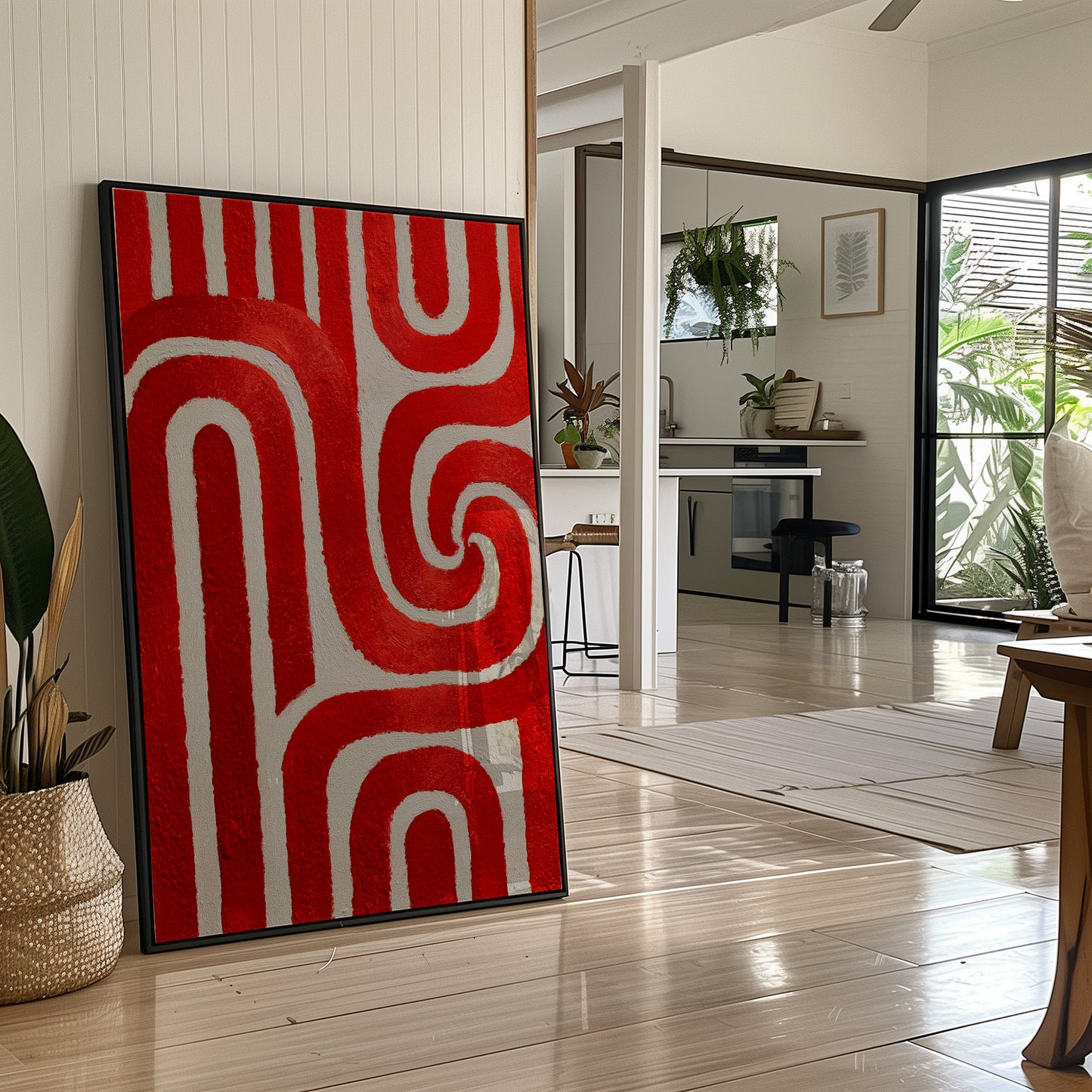 Crimson Paths Dance Through Silver