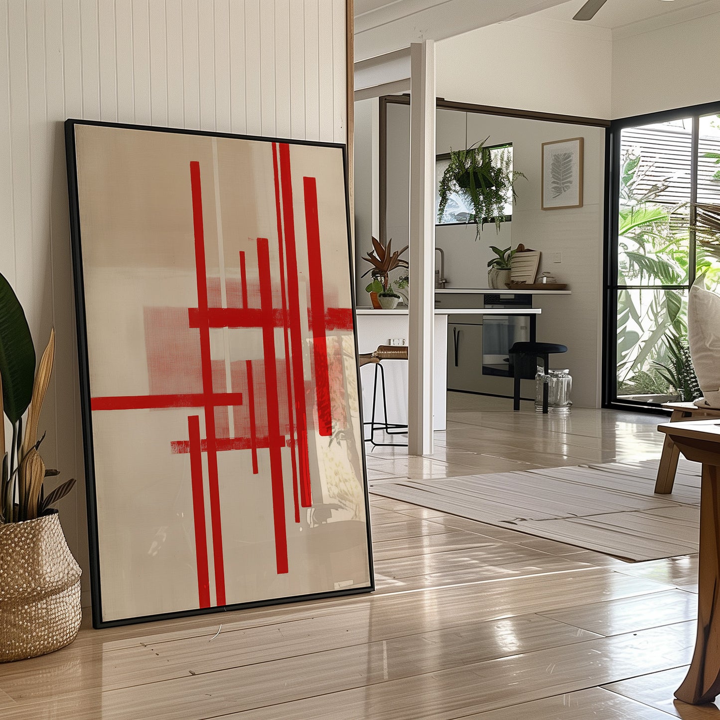 Red Lines Dance Through Morning Light