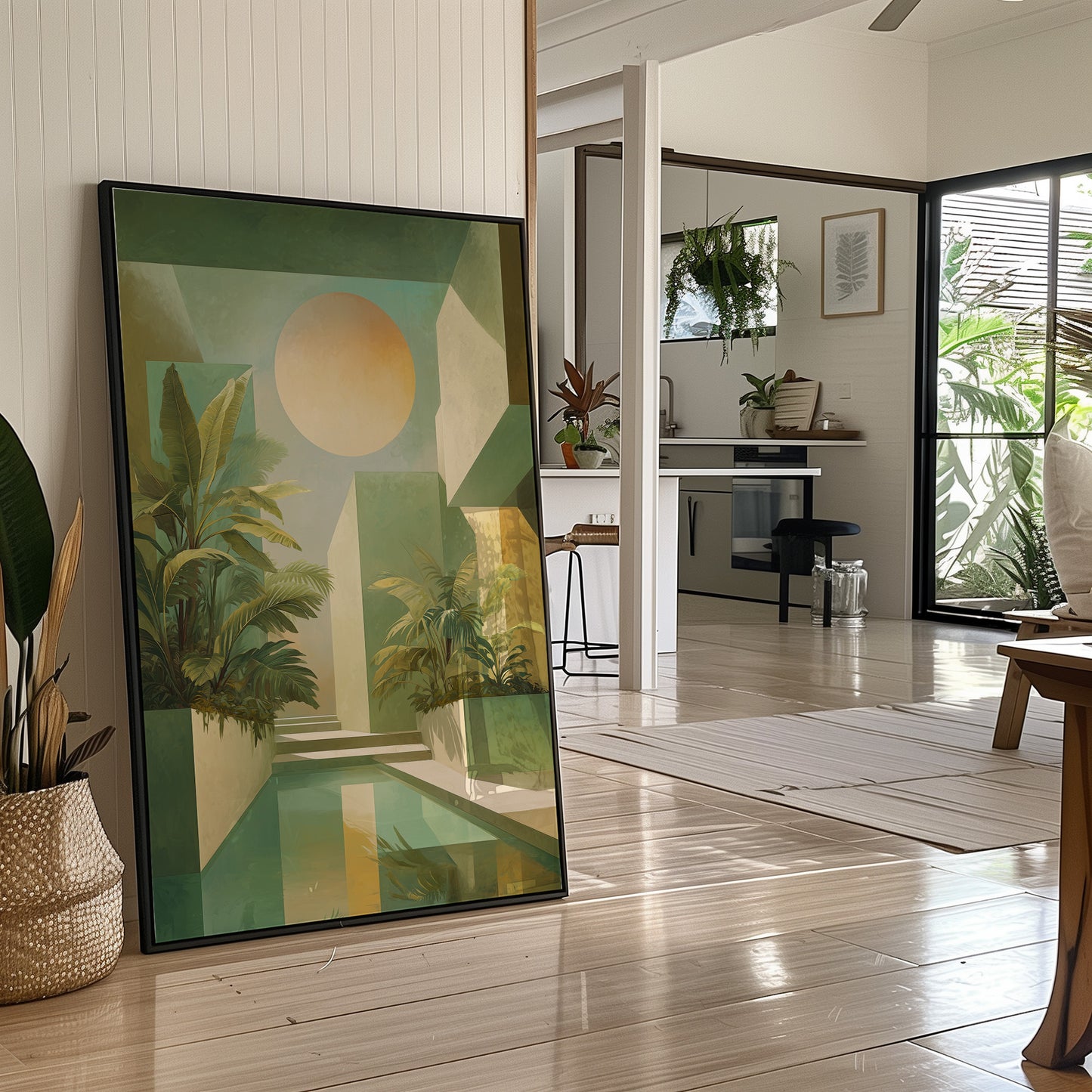 Palms Dance In Geometric Sunlight