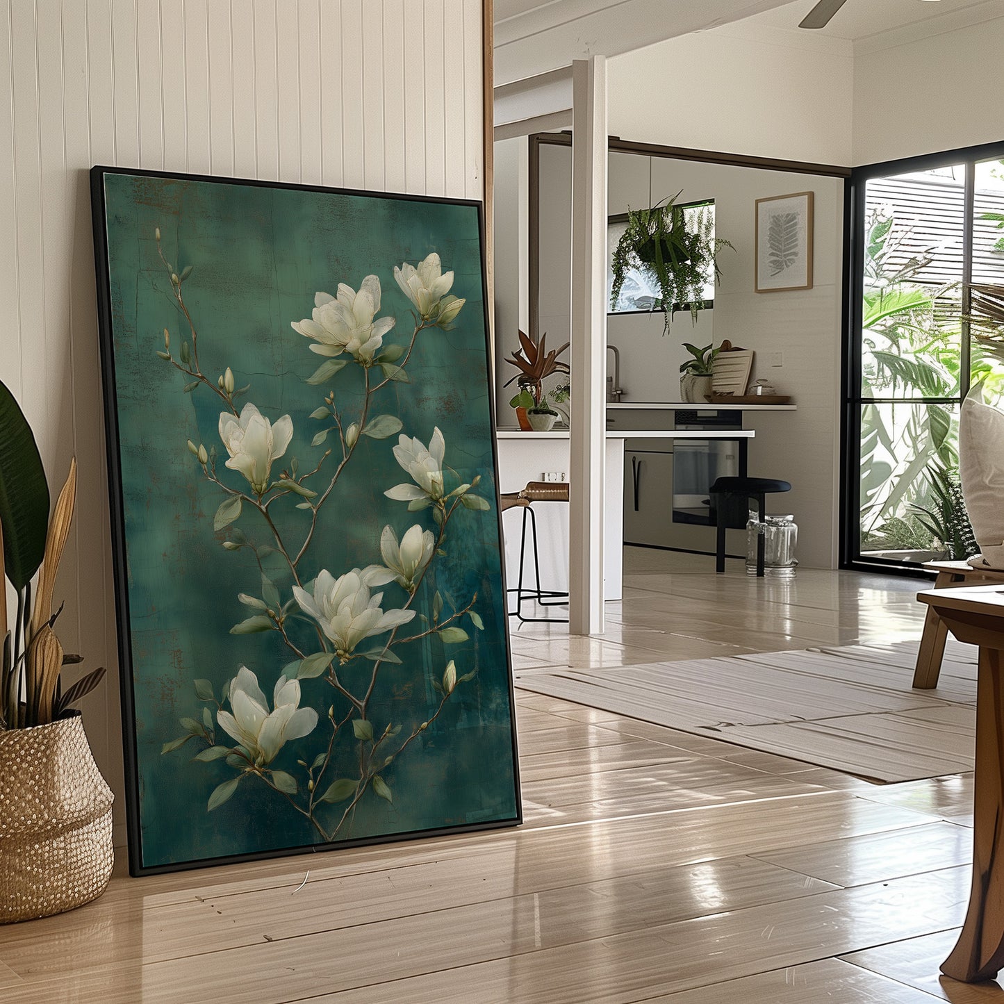 Magnolias Dance In Teal Waters