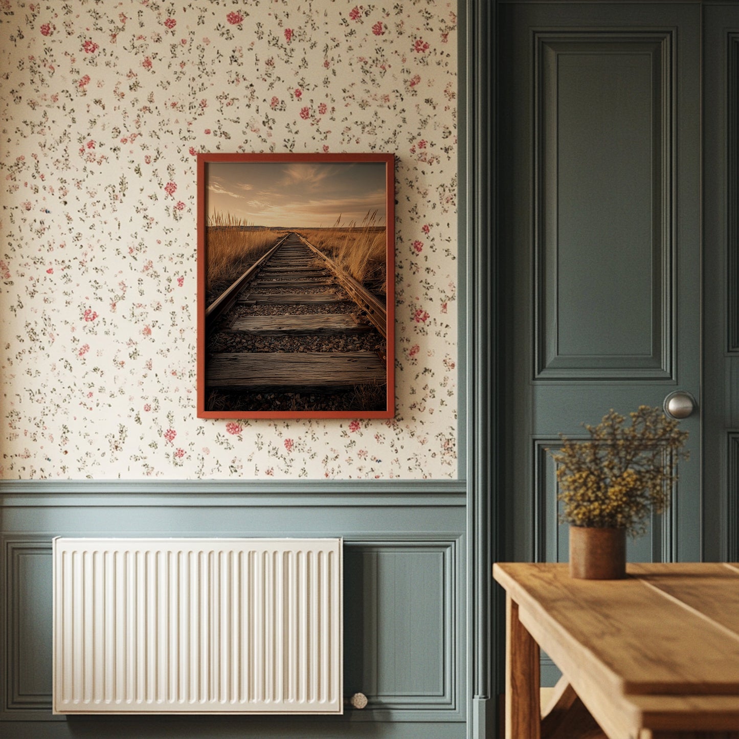 Prairie Tracks Under Golden Sky
