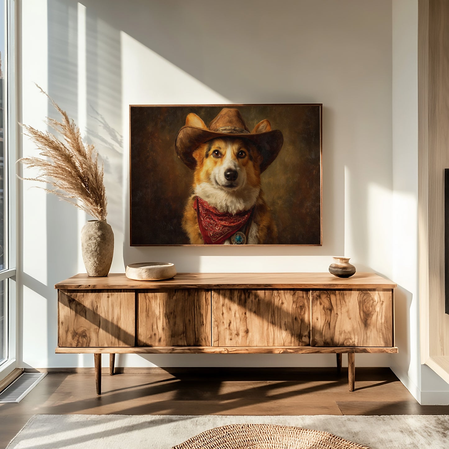 Loyal Companion In Western Attire