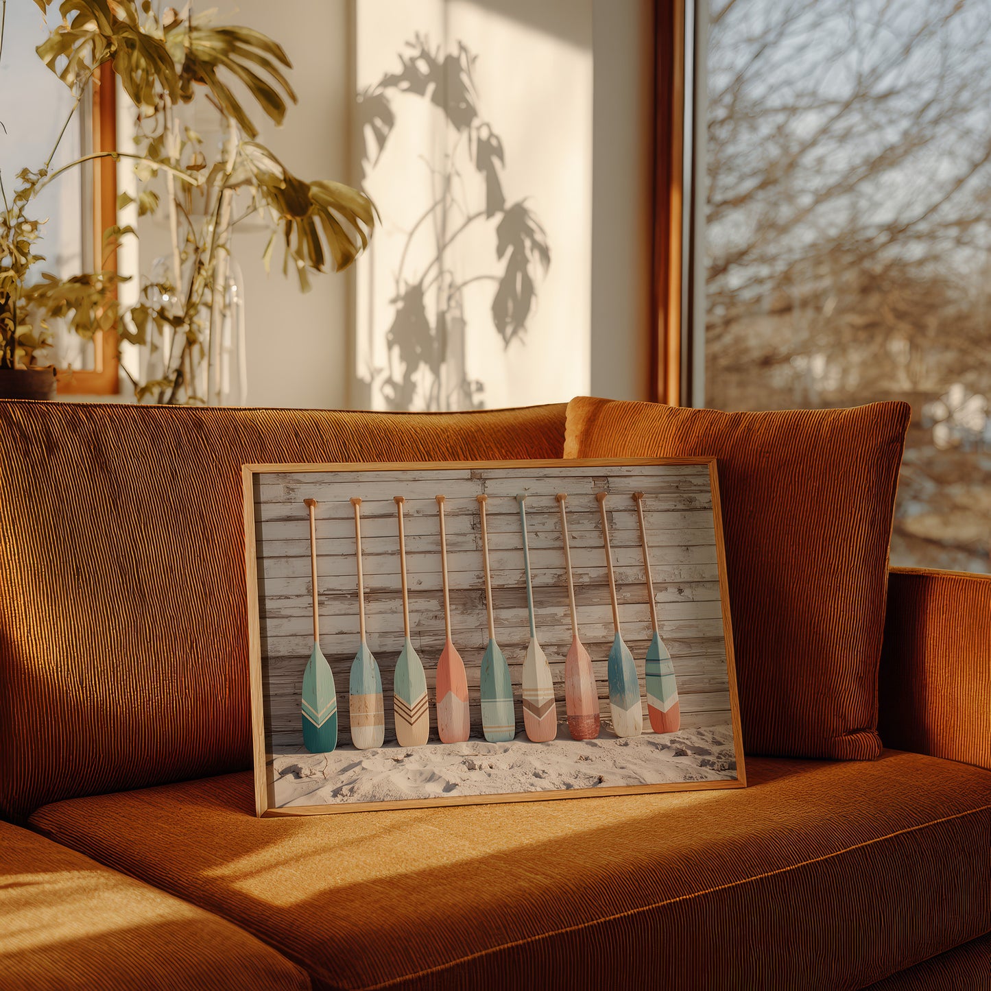 Painted Oars Await Summer Tides