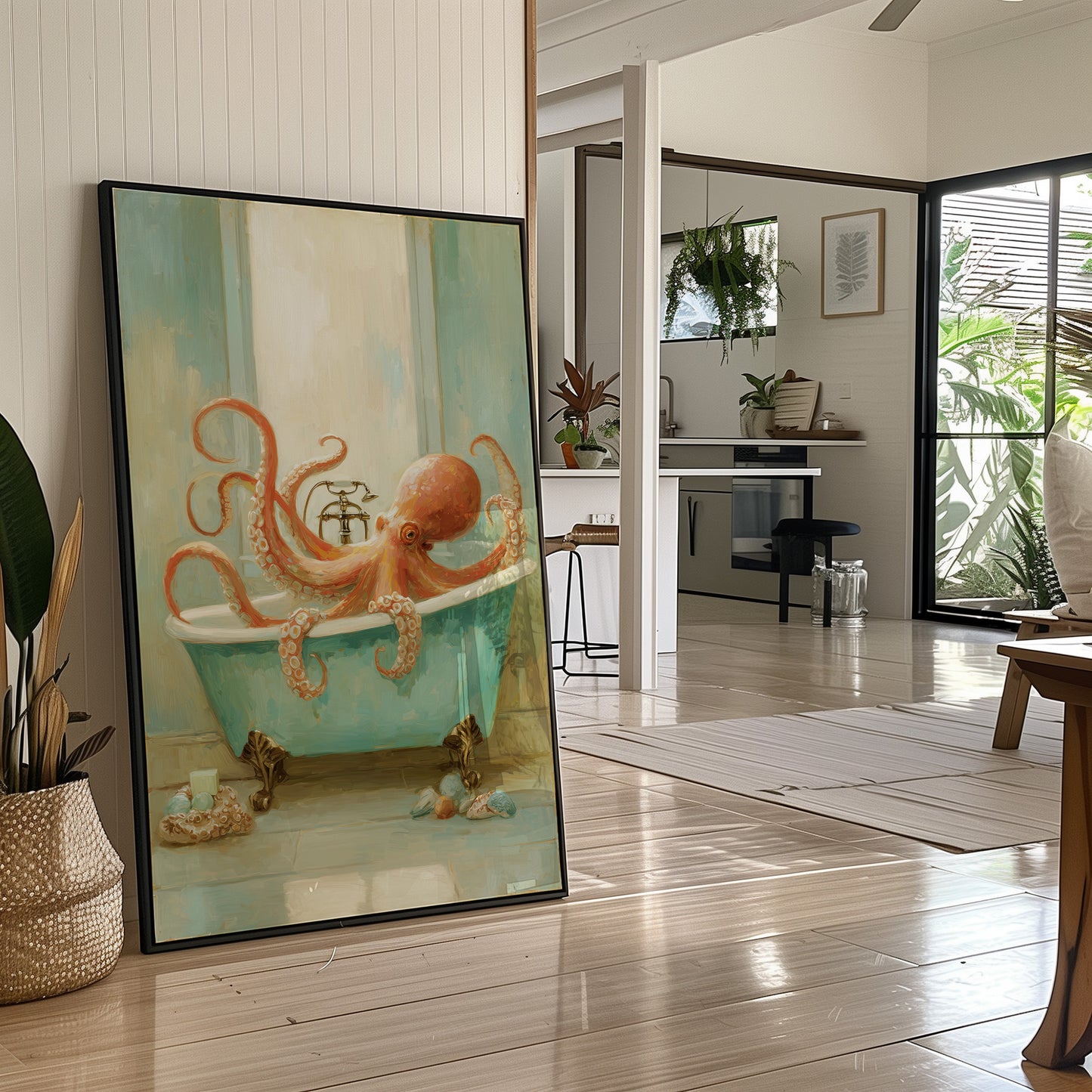 Octopus Soaks In Vintage Tub
